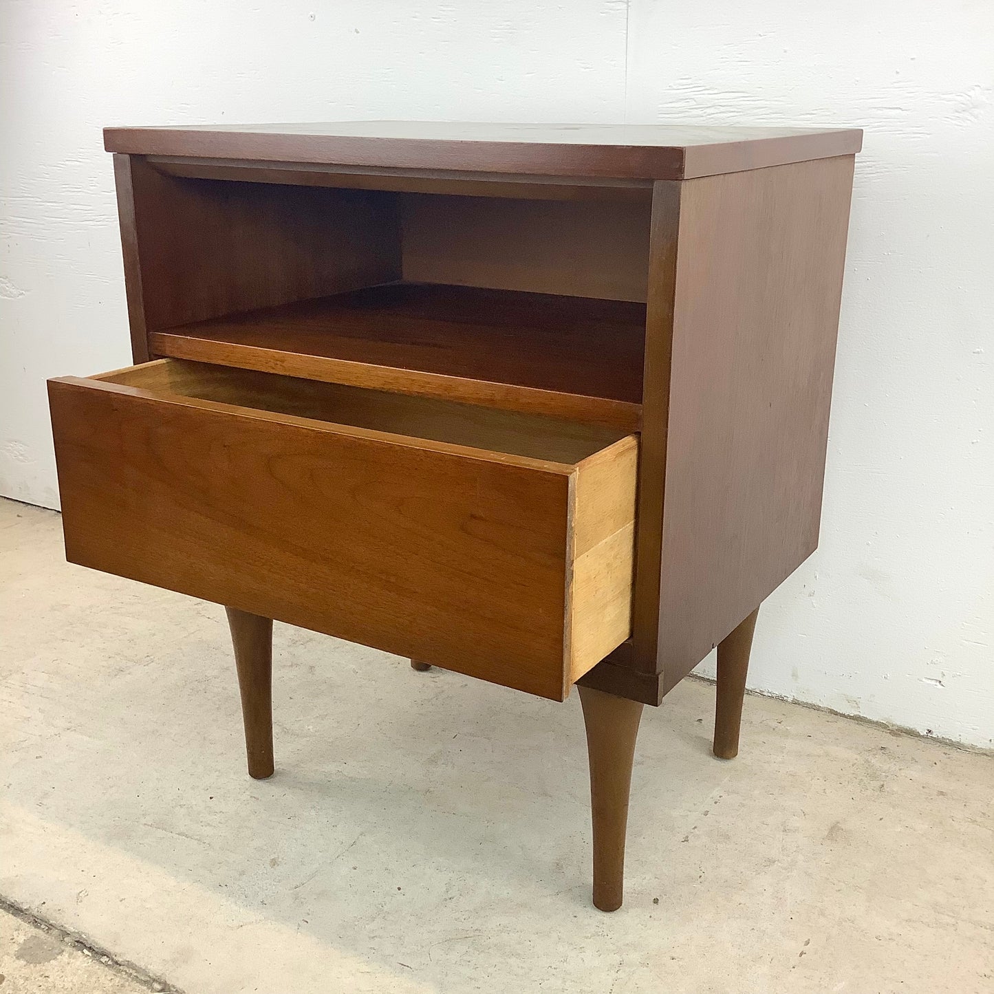 Mid-Century Single Drawer Nightstand