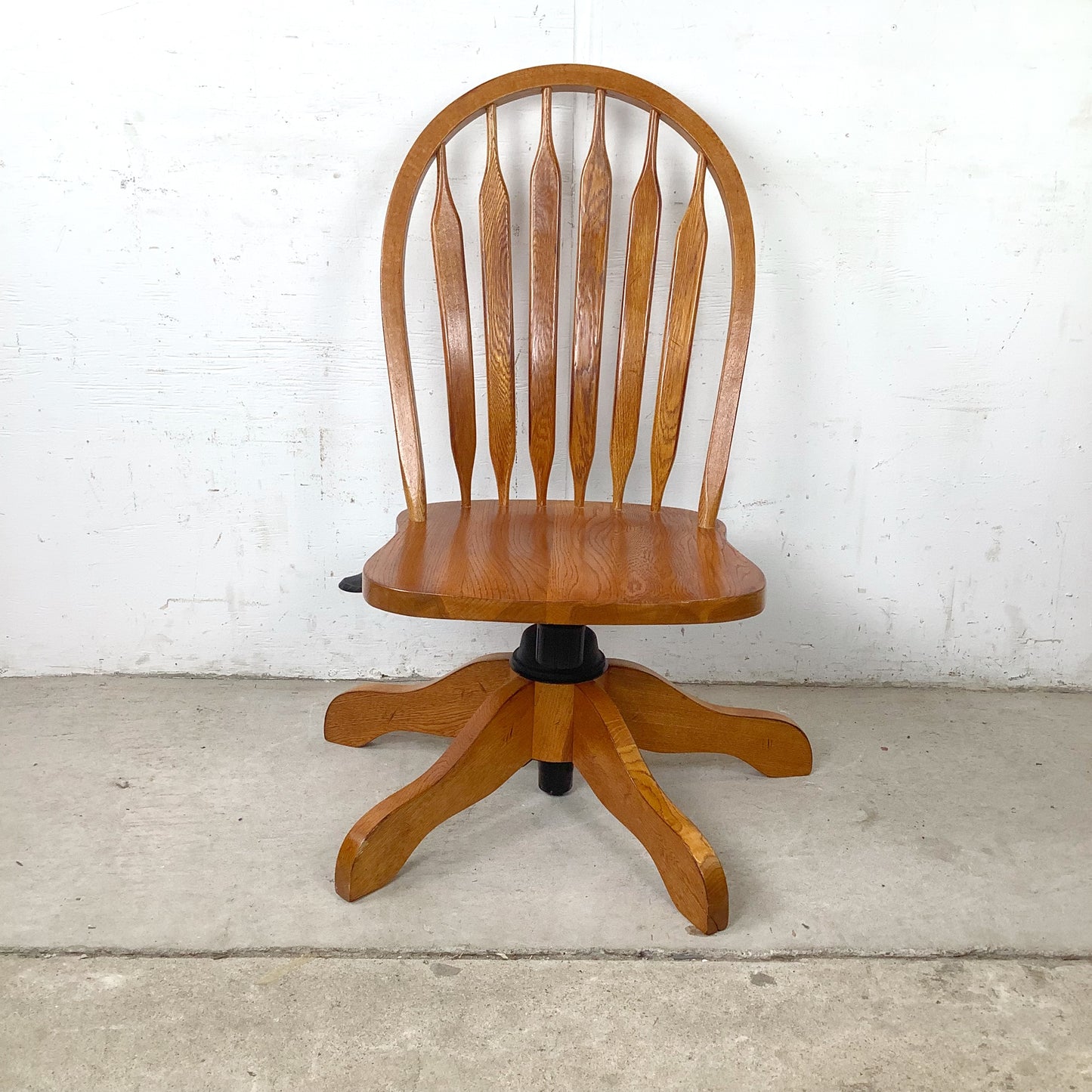 Vintage Scandinavian Modern Teak Swivel Desk Chair