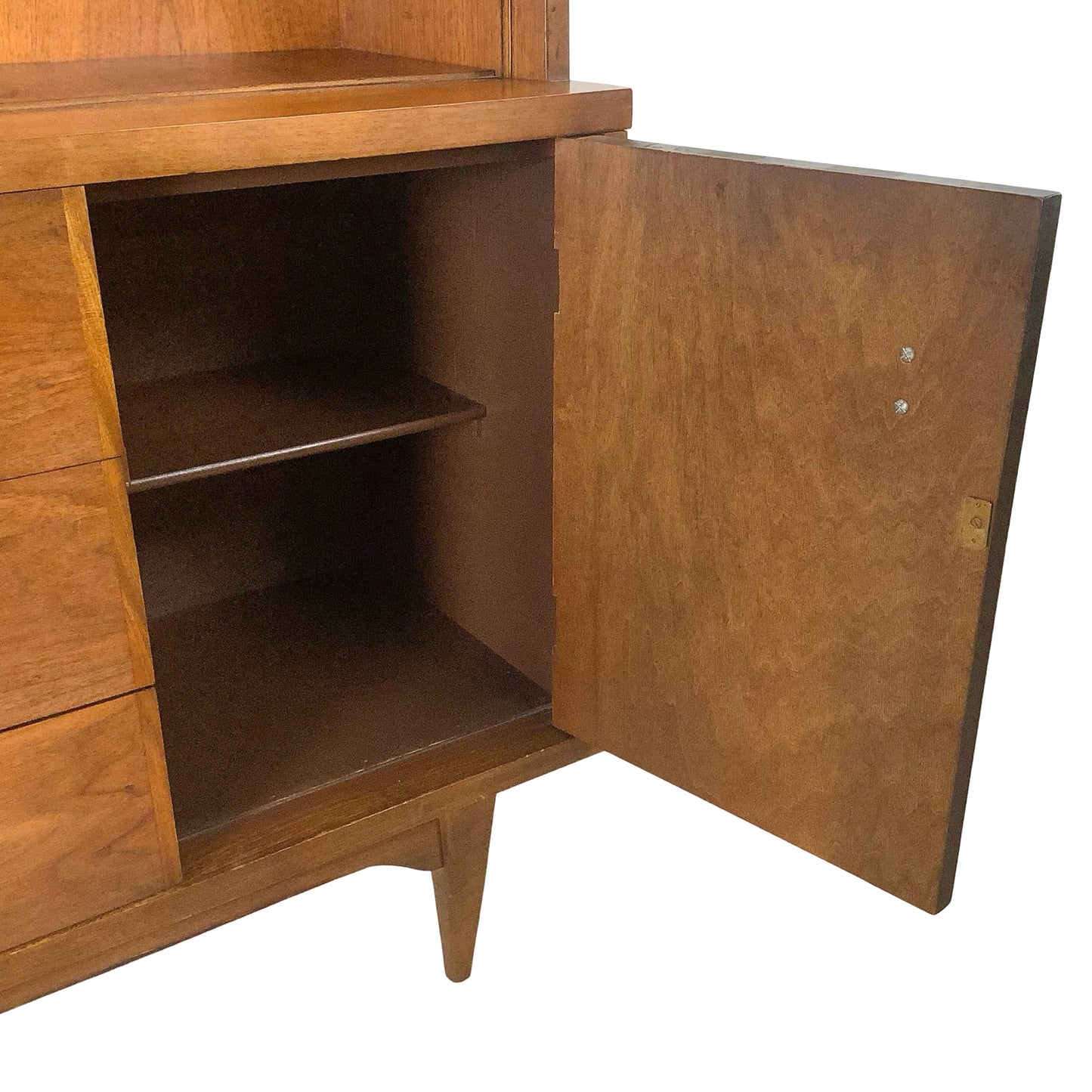 Vintage Mid-Century Modern Walnut Display Hutch, China Cabinet
