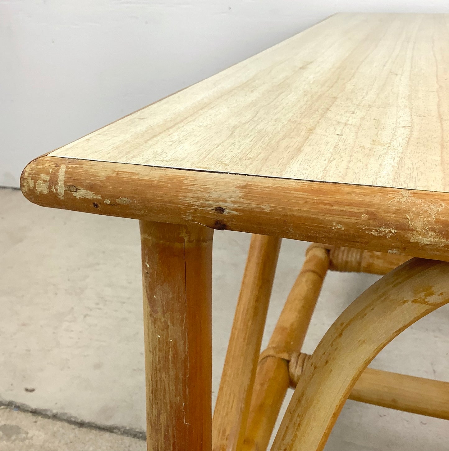 Vintage Coastal Rattan Coffee Table