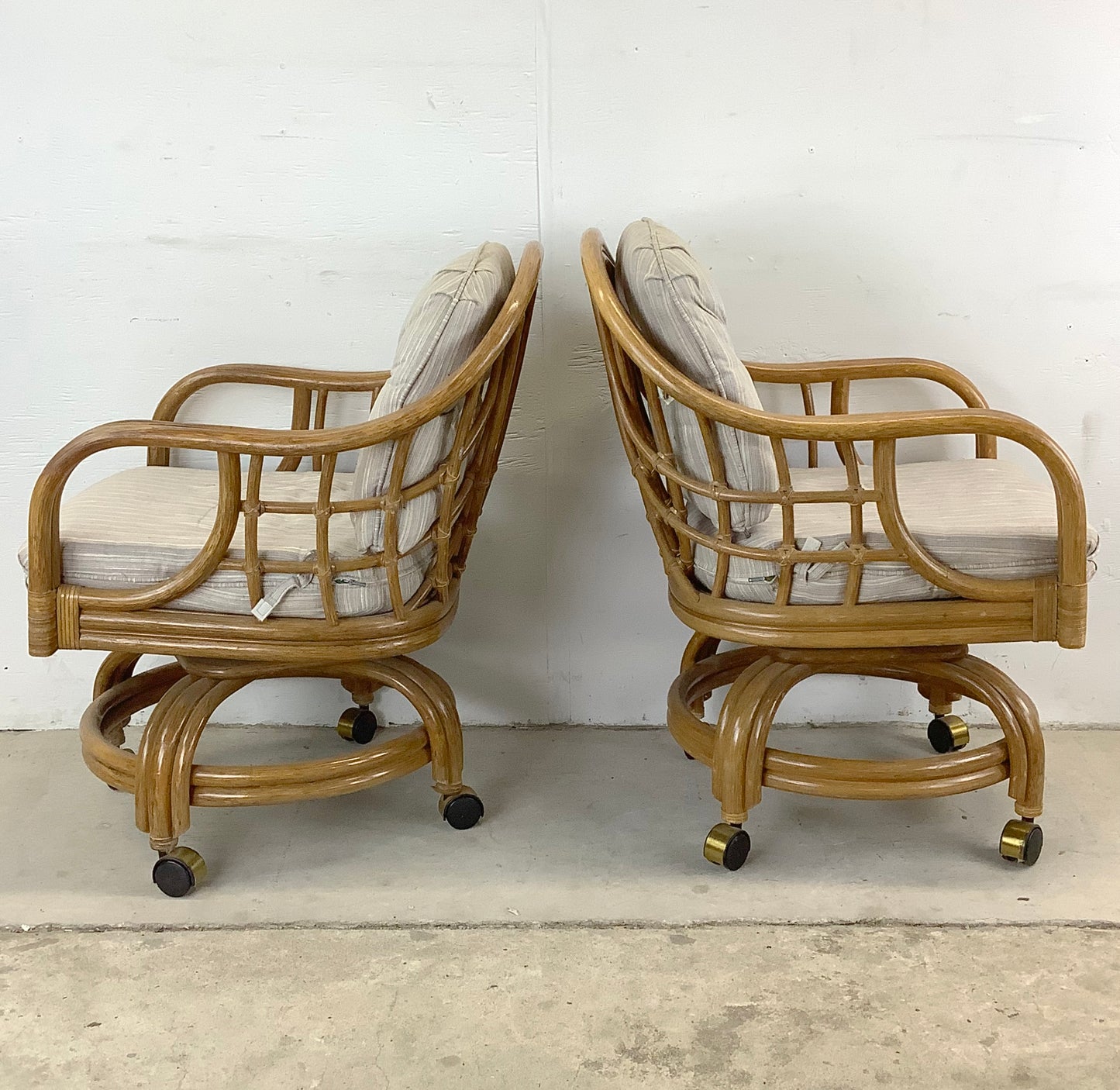 Four Vintage Bamboo Dining Chairs by Lane Venture