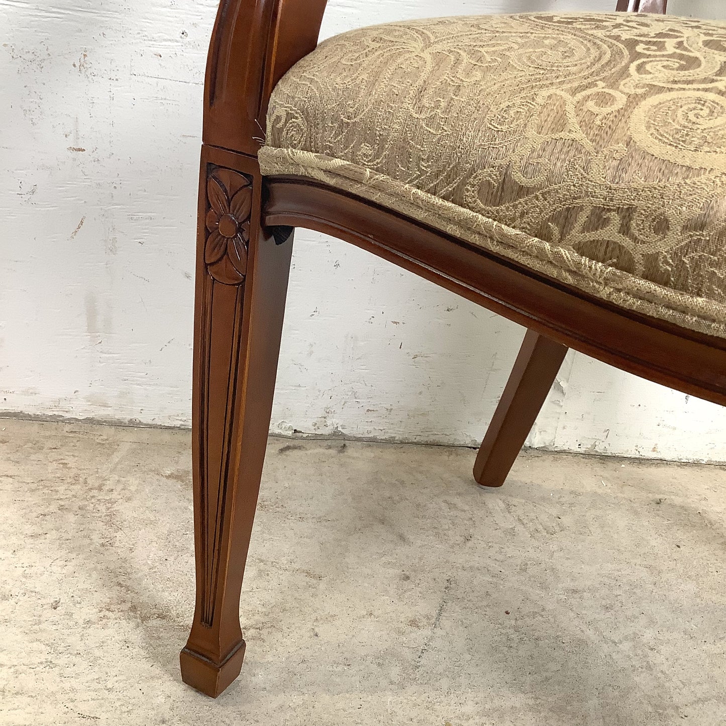 Hepplewhite Spider Back Mahogany Armchair | Upholstered Seat | Late 20th Century