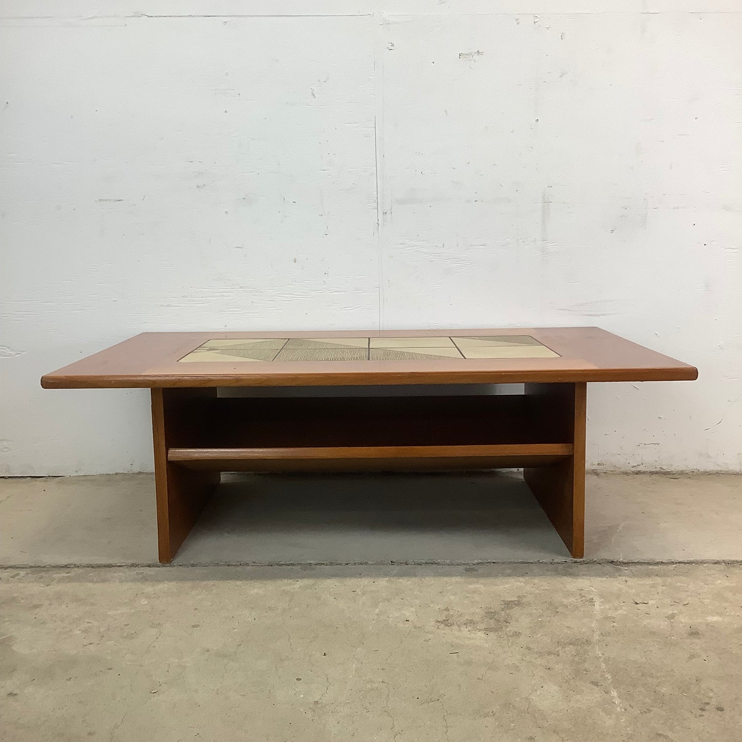 Danish Modern Teak & Tile Coffee Table