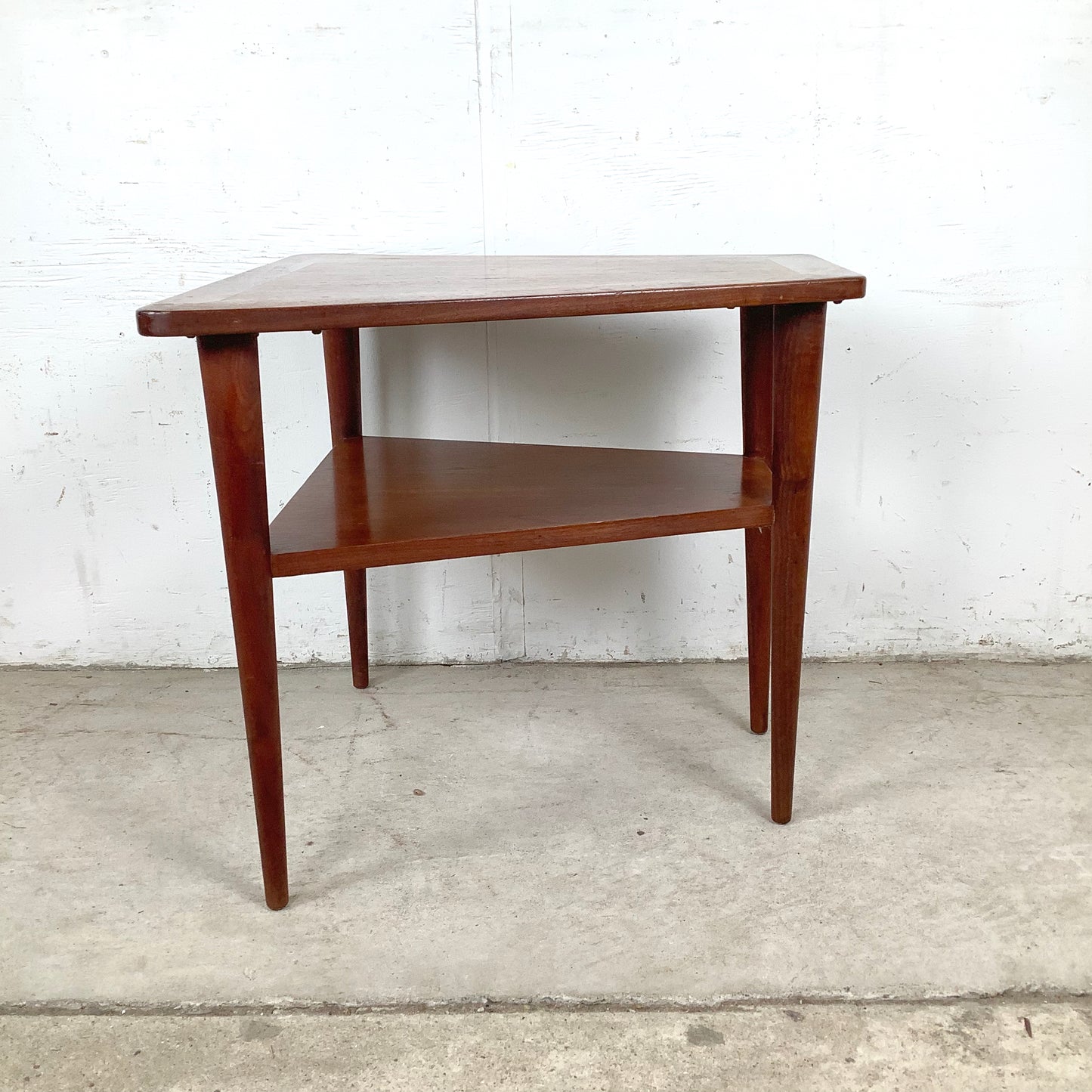 Vintage Trapezoidal Teak End Table
