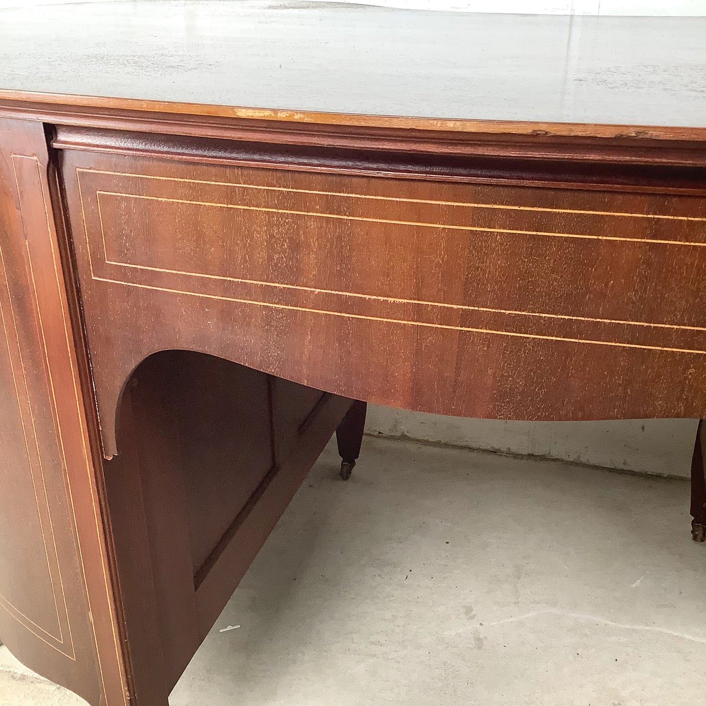 English Edwardian Mahogany Kidney Writing Desk