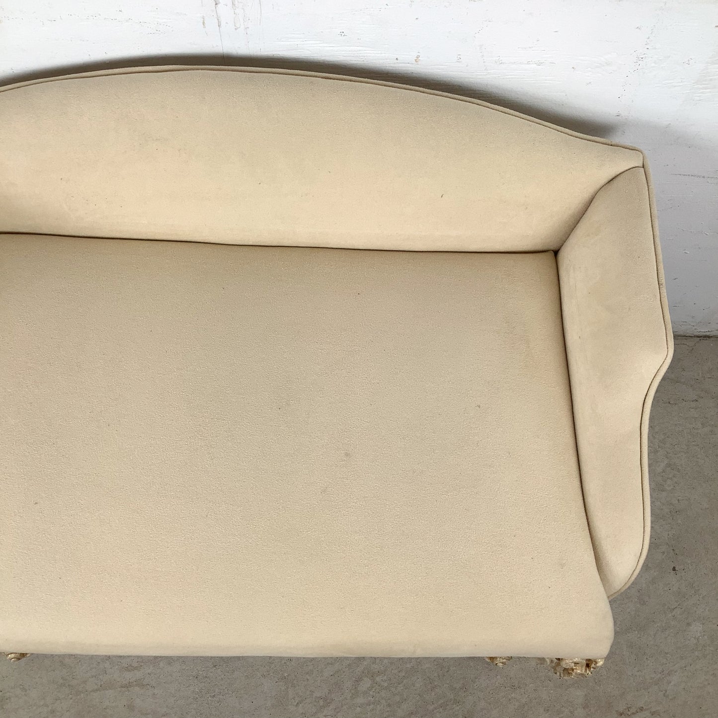 French-Inspired Decorator Bench with Carved Wood Frame