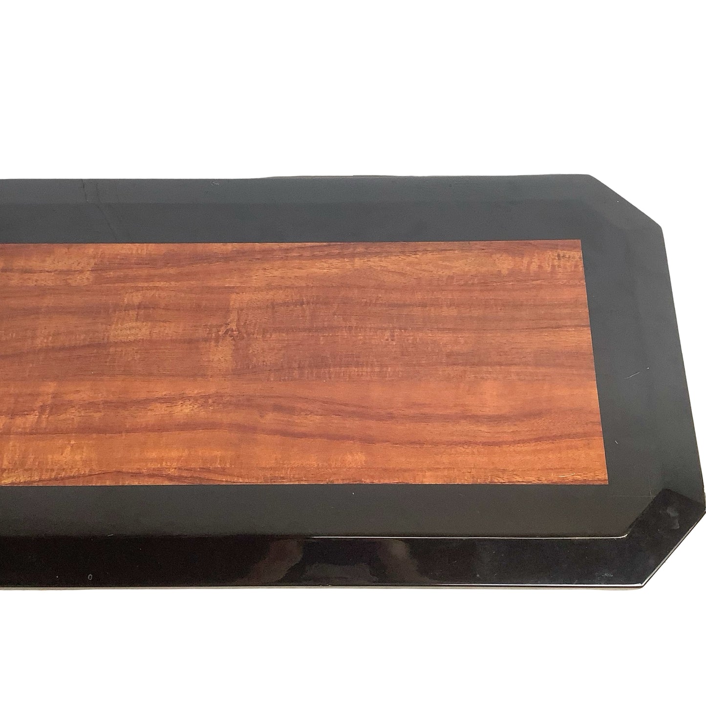 Postmodern Black Lacquer Console Table – Sculptural Legs
