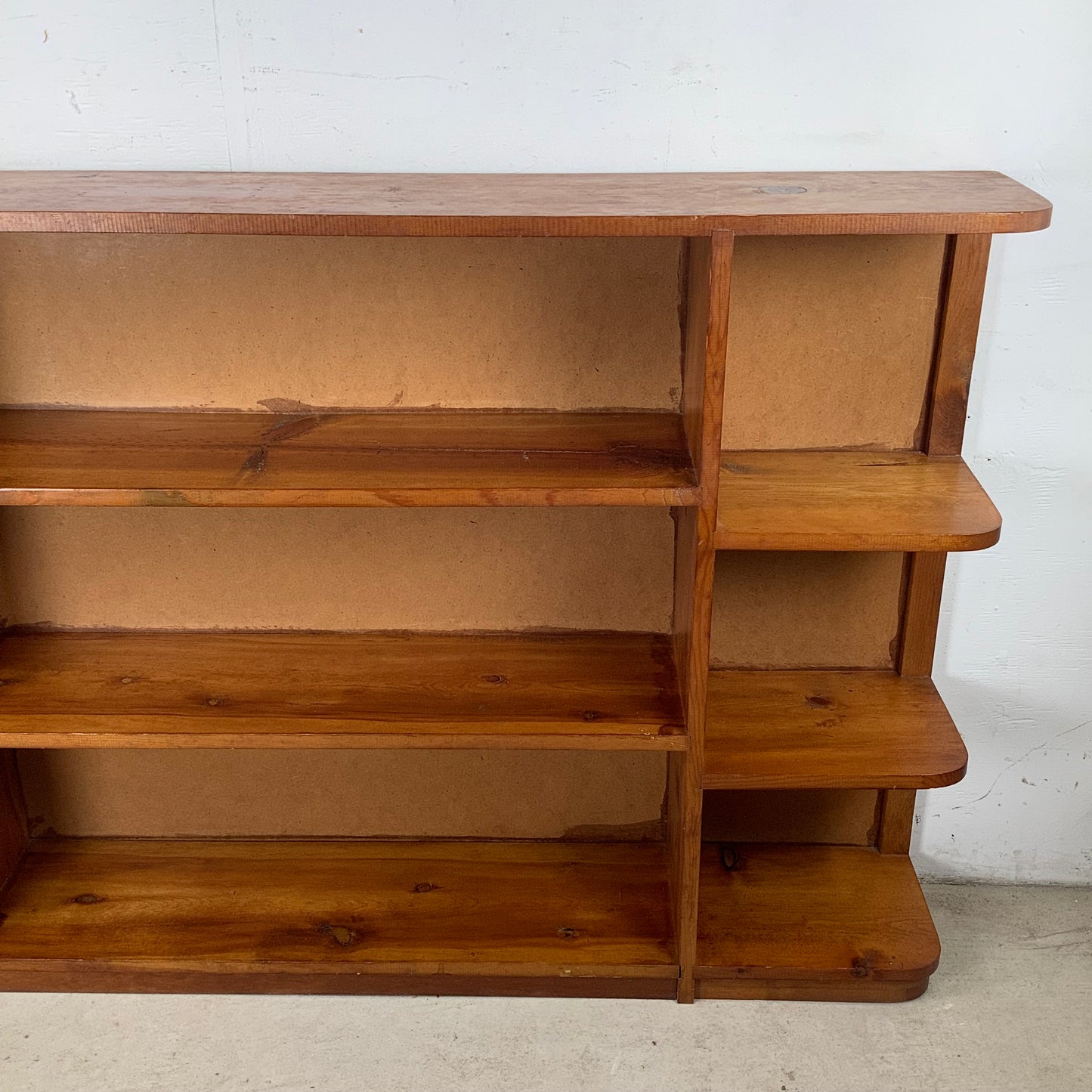 Vintage Solid Pine Open Bookcase