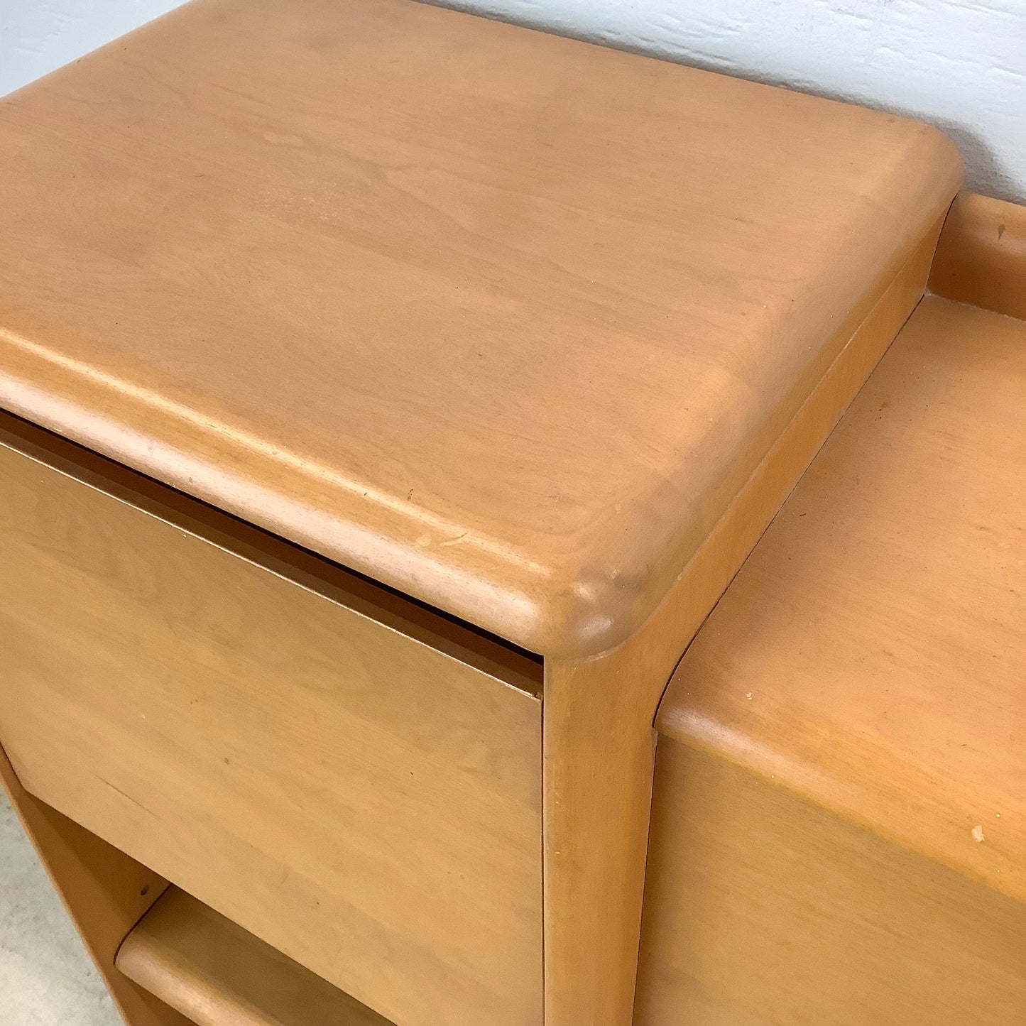 Vintage Storage Headboard With Built in Nightstands by Heywood-Wakefield