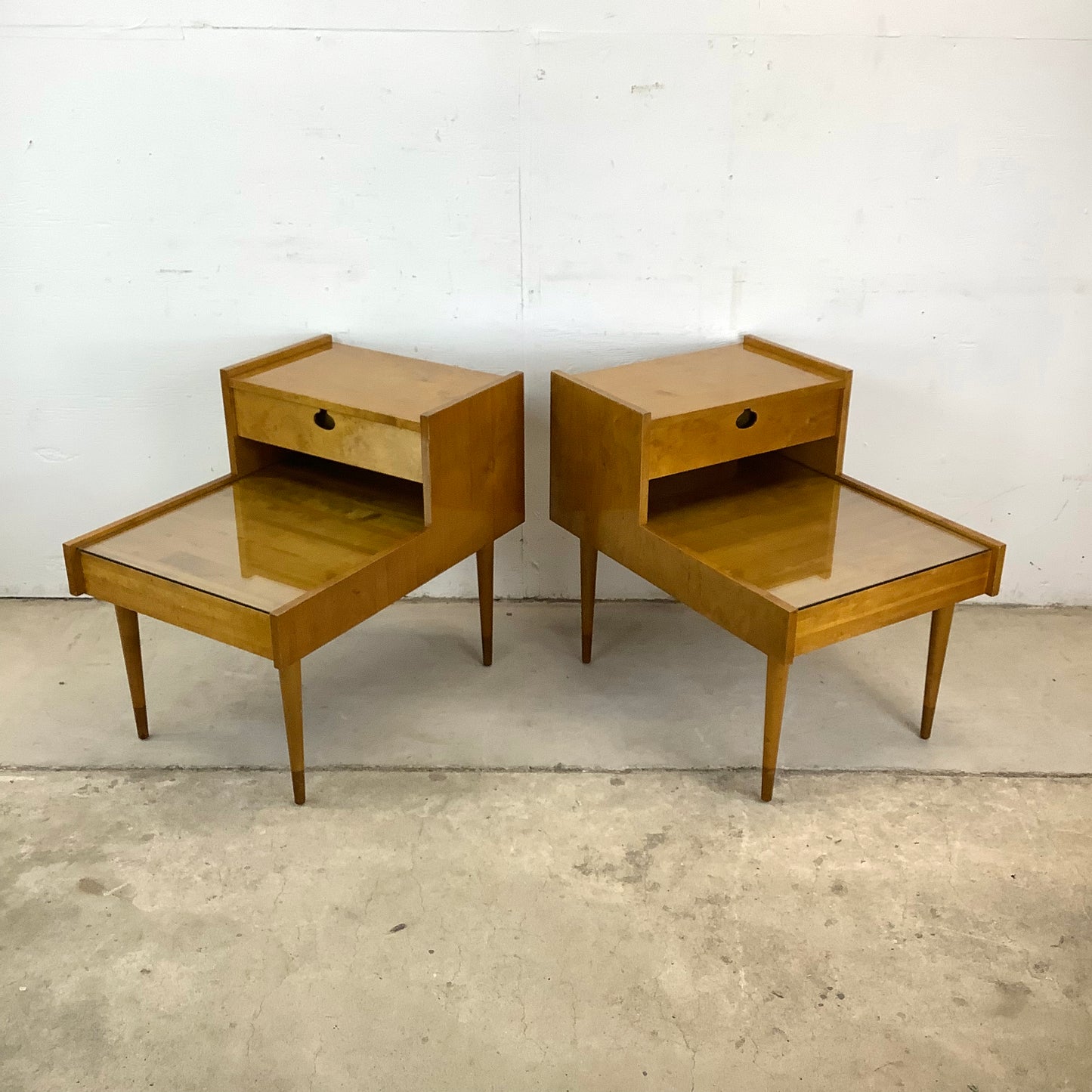 Mid-Century Two Tier Nightstands attr. Edmond Spence