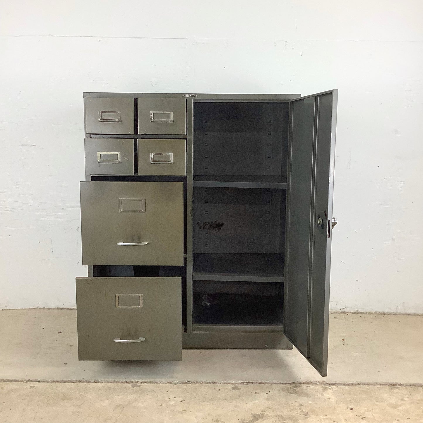 Vintage Industrial Filing Cabinet by Cole