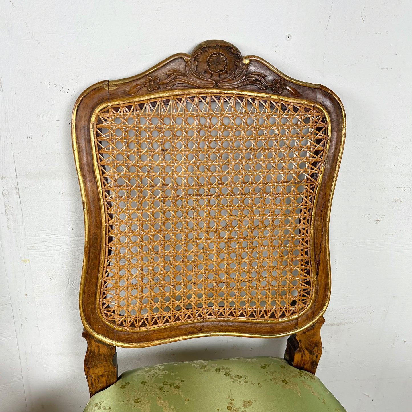 Pair Louis XV Style Side Chairs with Cane Backs