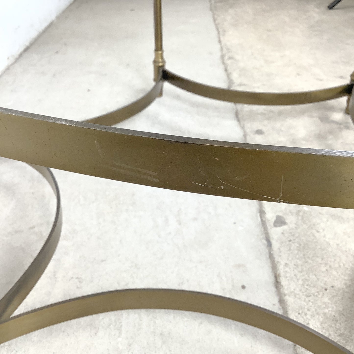 Vintage Brass Hexagonal Glass Coffee Table in the Style of La Barge