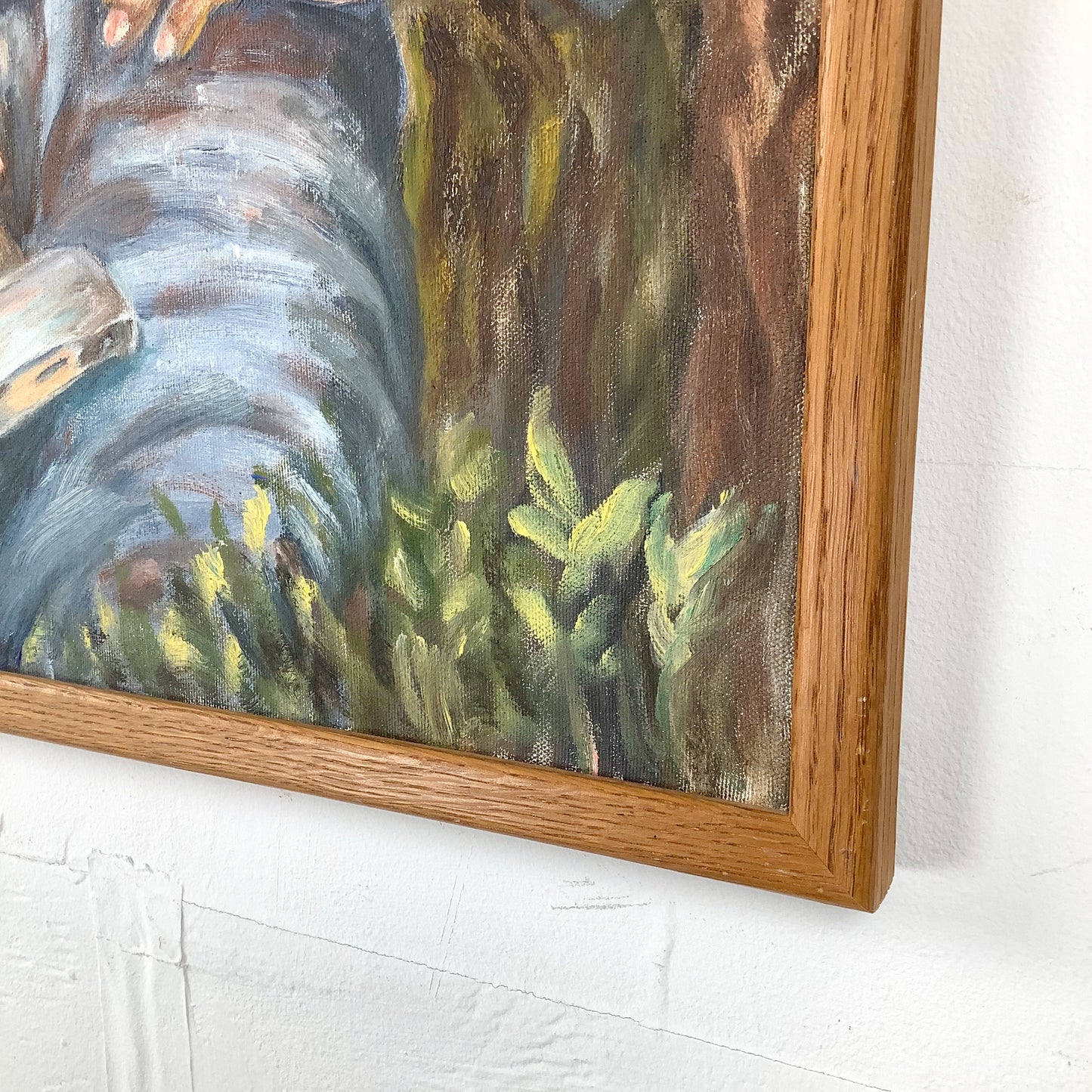 Mid-Century Figurative Oil Painting of Seated Woodsman — Jules Wisneski