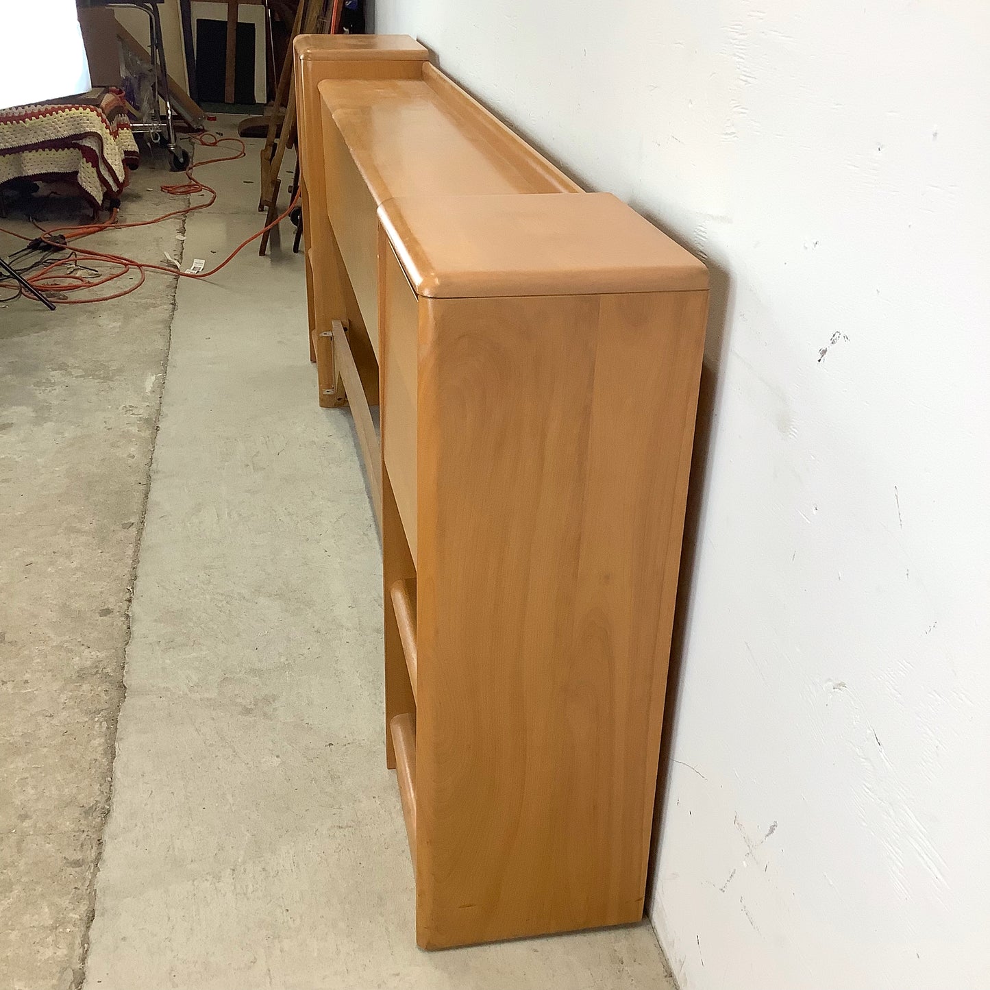 Vintage Storage Headboard With Built in Nightstands by Heywood-Wakefield