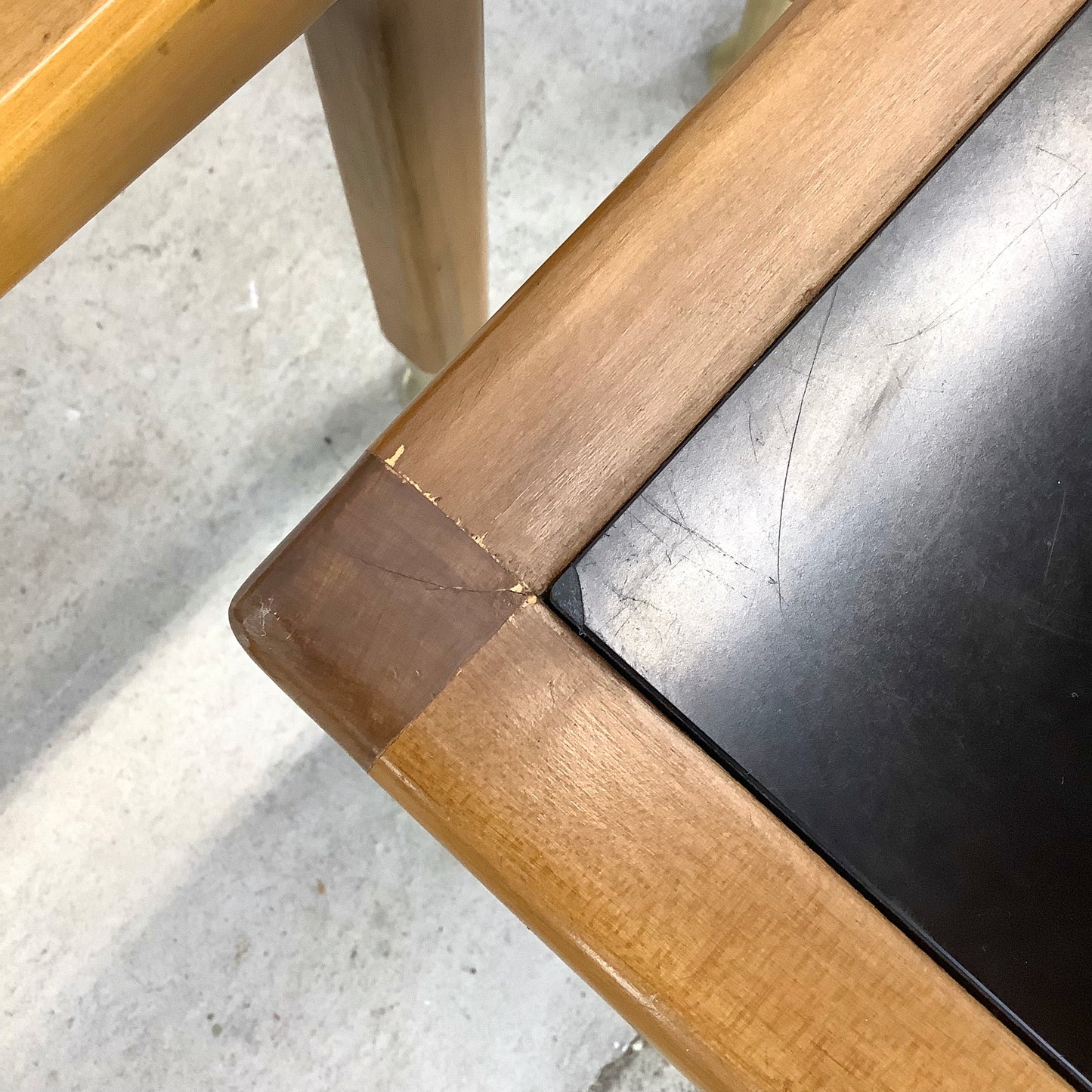 Mid-Century Modern Walnut Nesting Tables with Black Tops