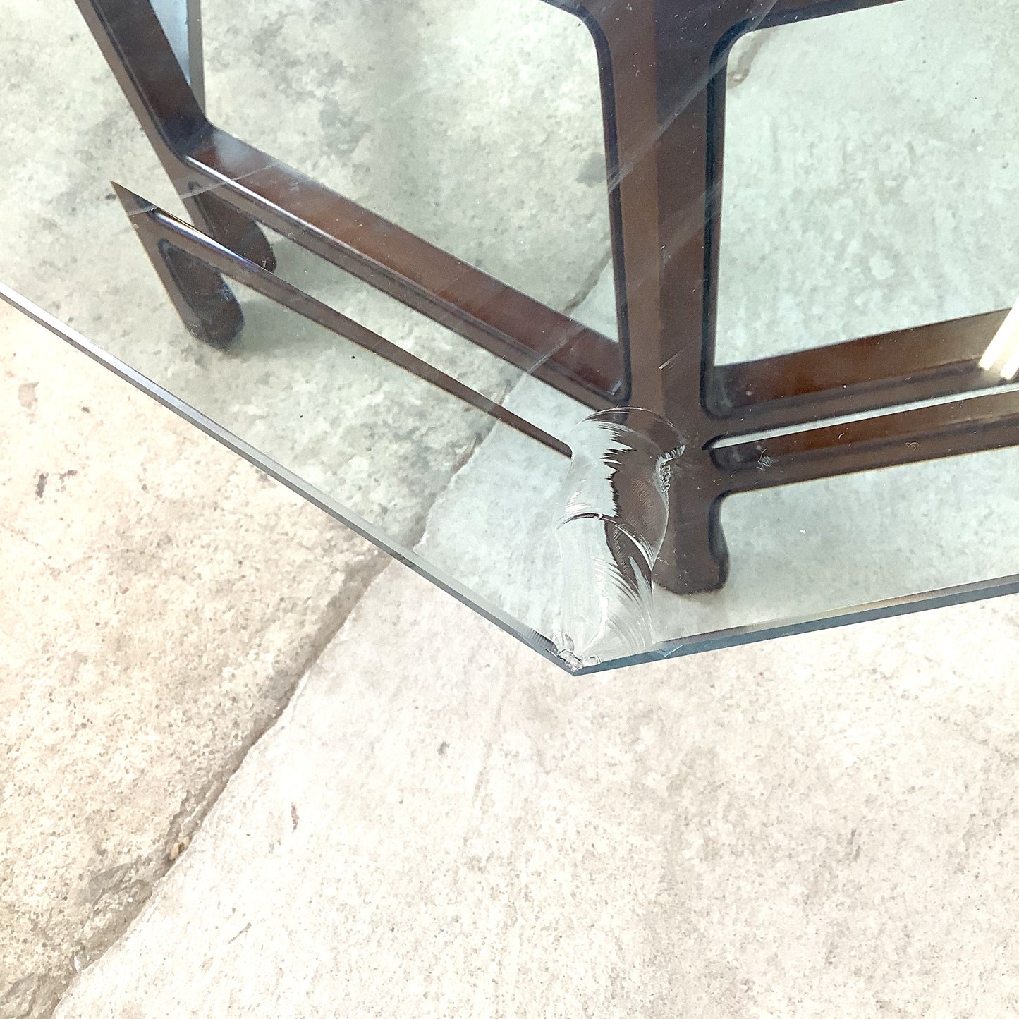 Vintage Modern Octagonal Glass Coffee Table