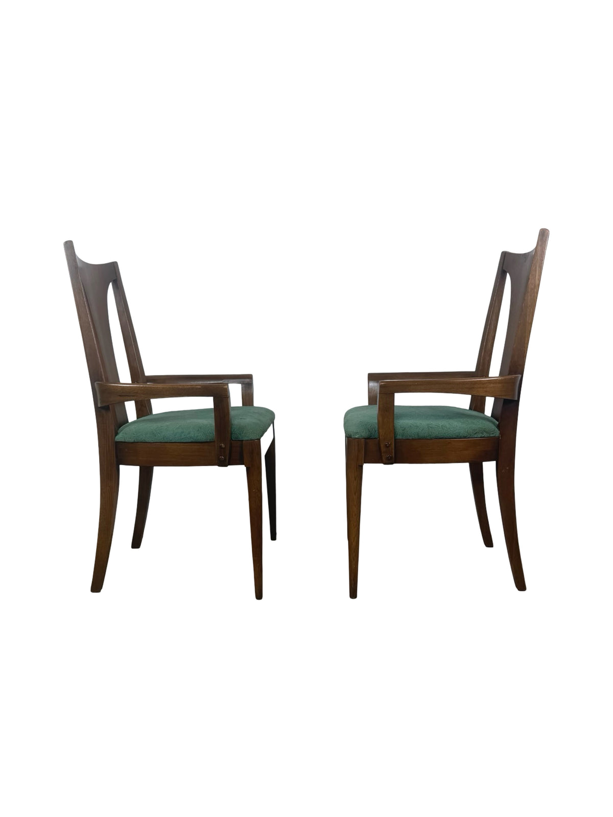 Vintage Broyhill / Lenoir Chair Company Sculptural High-Back Armchairs – Pair