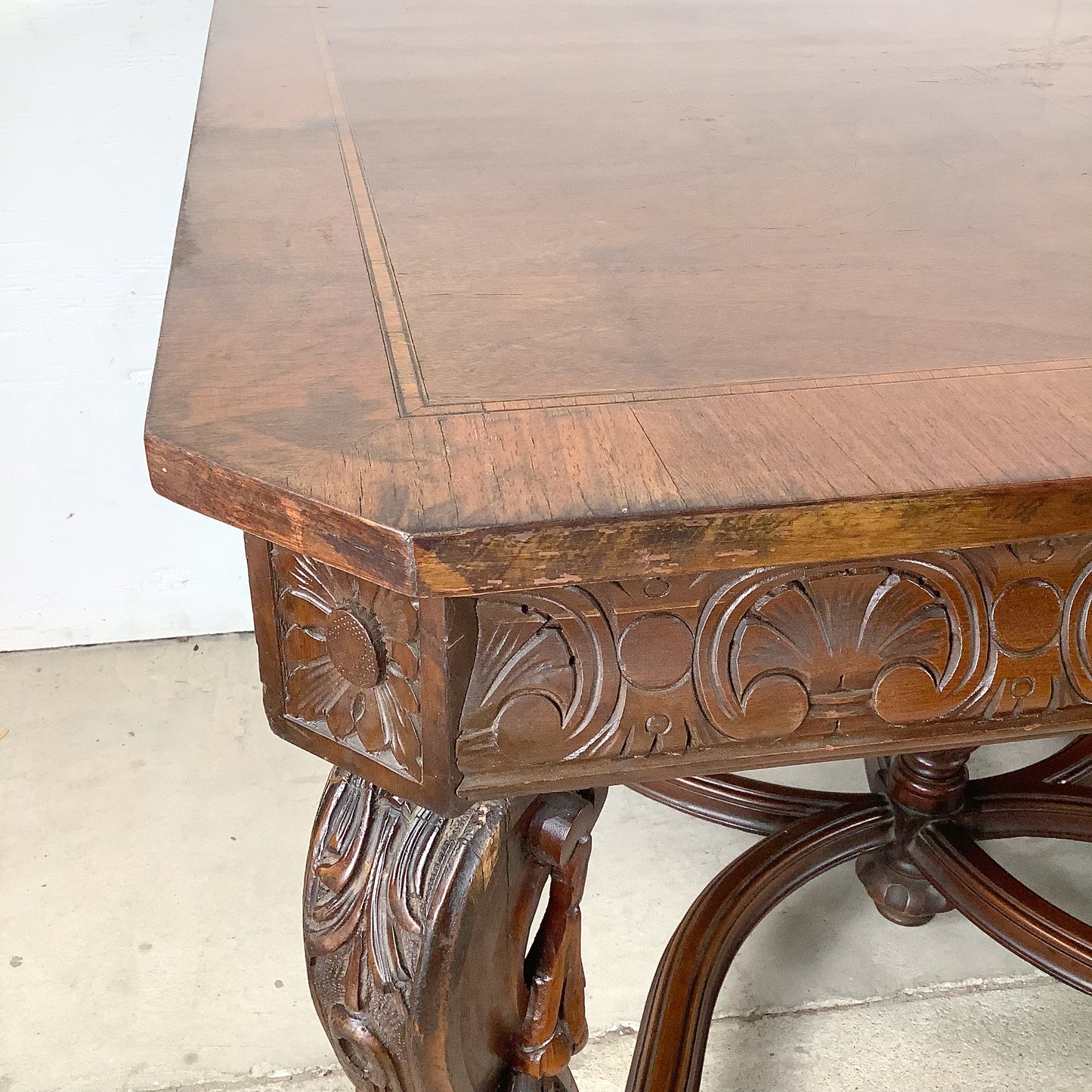 72” Carved Renaissance Revival Dining Table