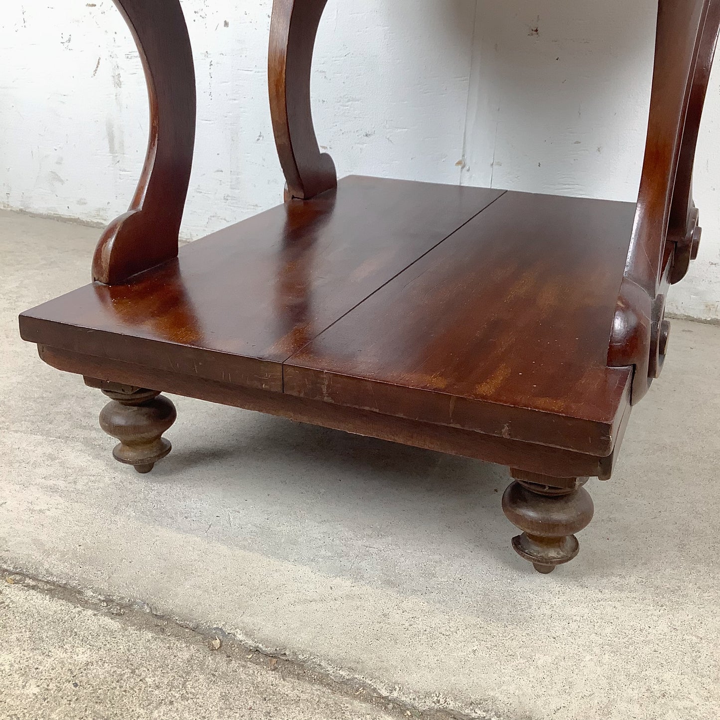 Neoclassical Revival Stool with Storage and Upholstered Top