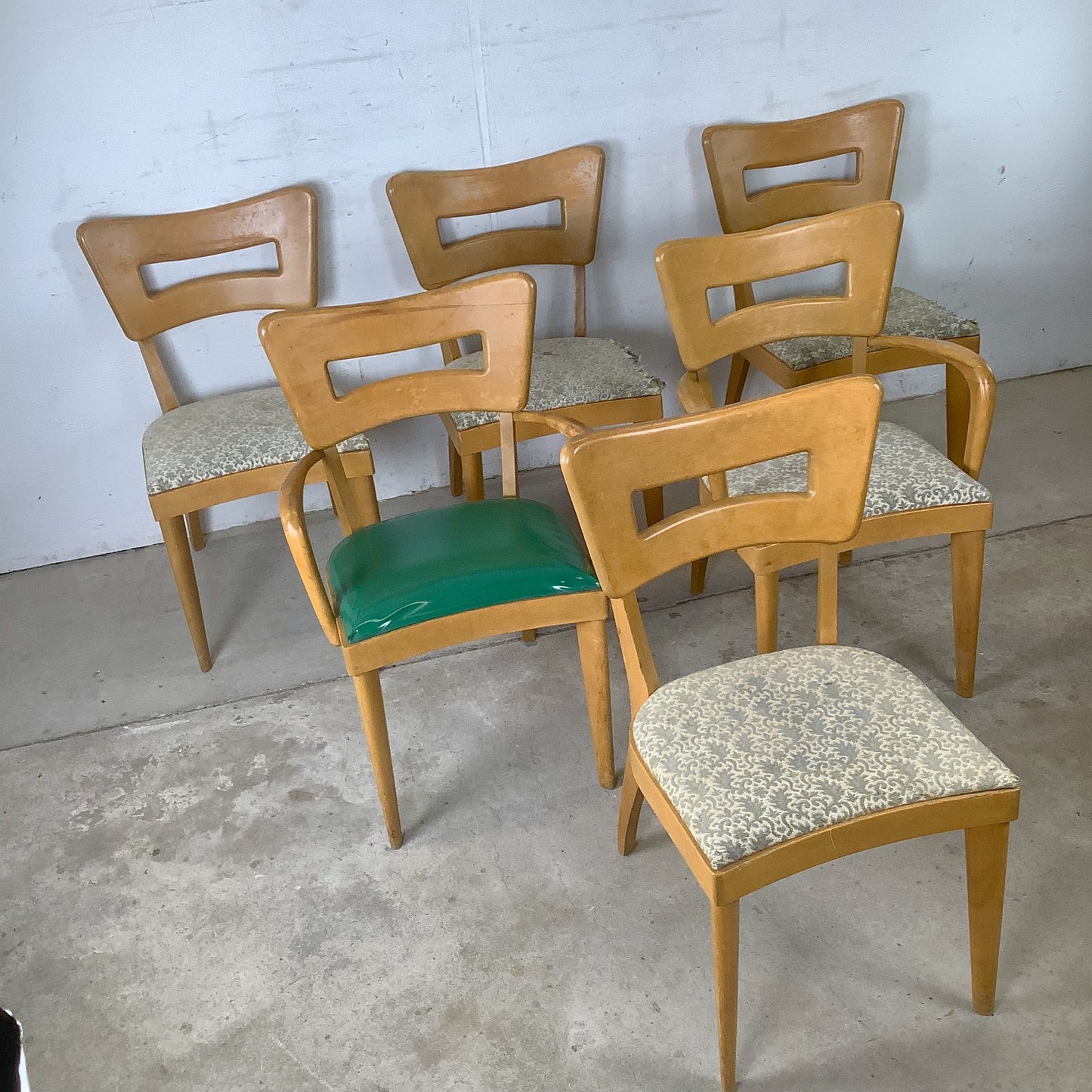 Heywood-Wakefield M 154 "Dog Bone" Dining Chairs — A Set of Six