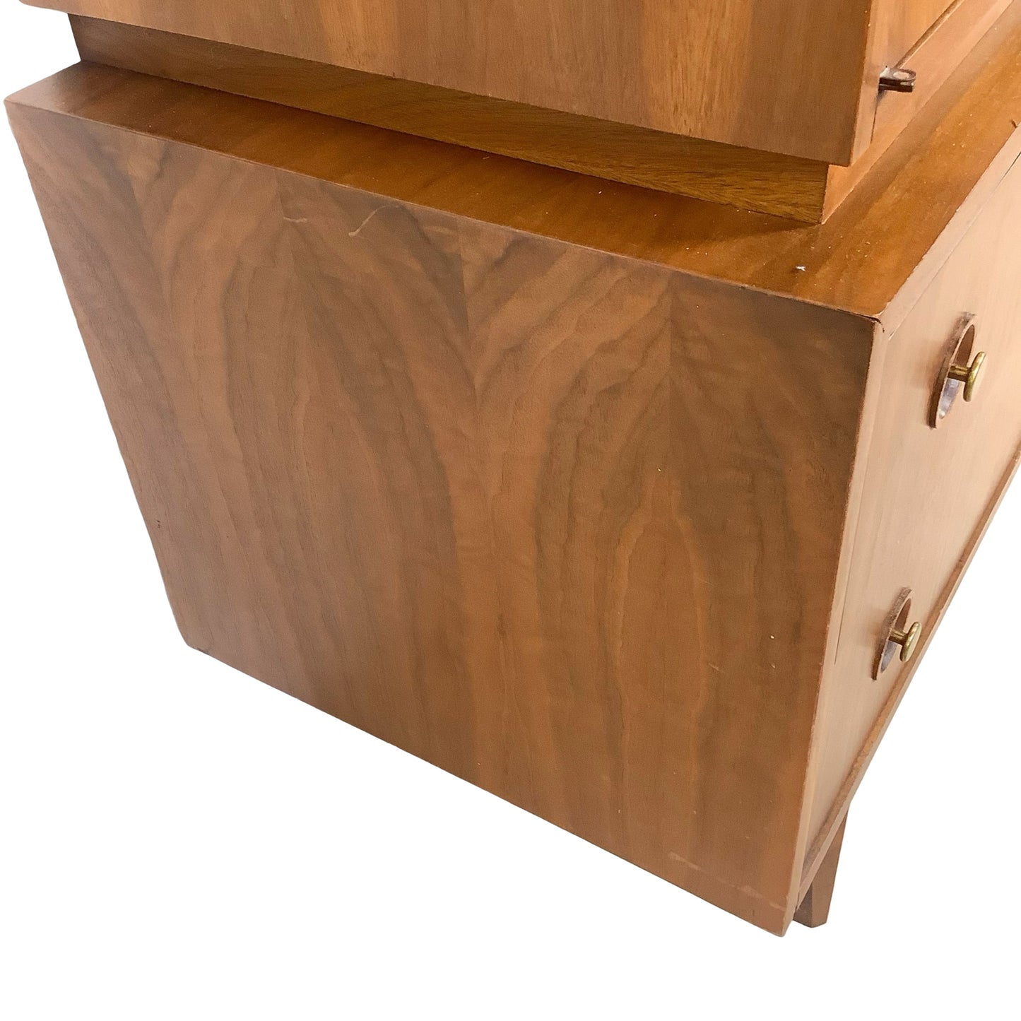 Merton Gershun for American of Martinsville "Harlequin" Walnut Mid-Century Modern Highboy Gentleman's Chest Dresser