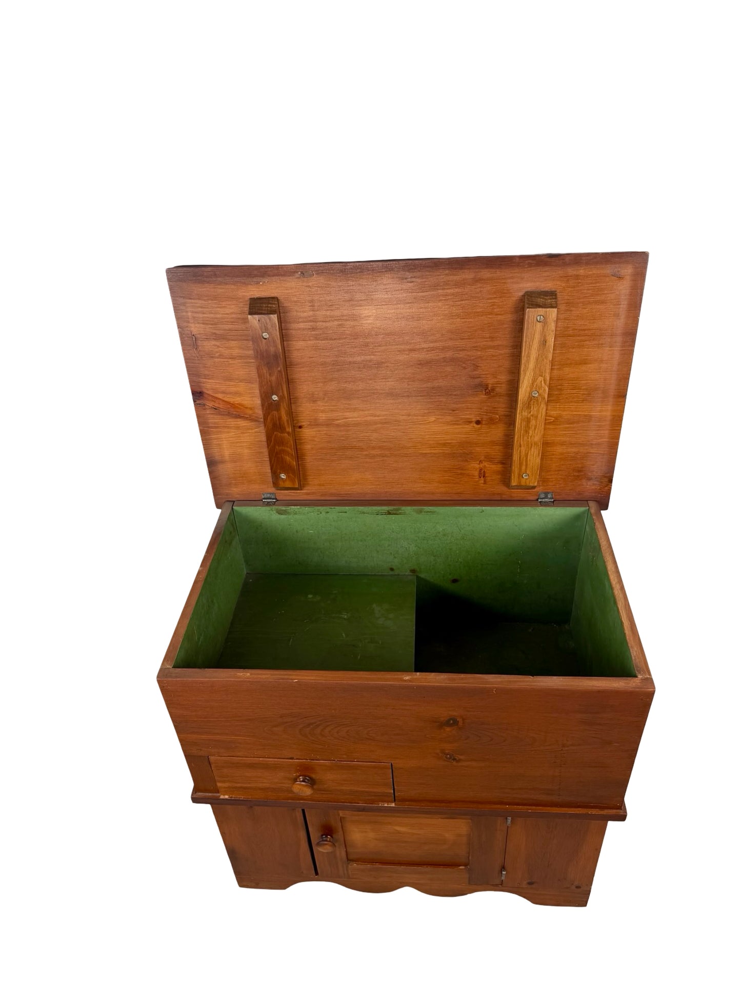 Rustic Pine Dry Sink Storage Cabinet with Lift Top, Drawer & Cupboard