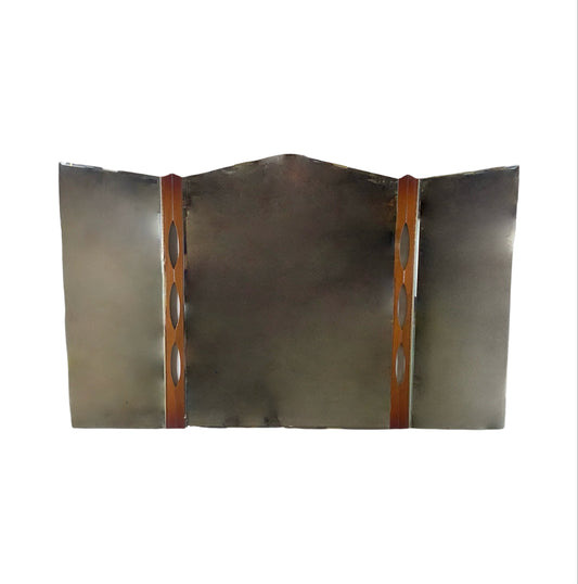 Vintage Mid-Century Modern Walnut Tri-Fold Wall Mirror