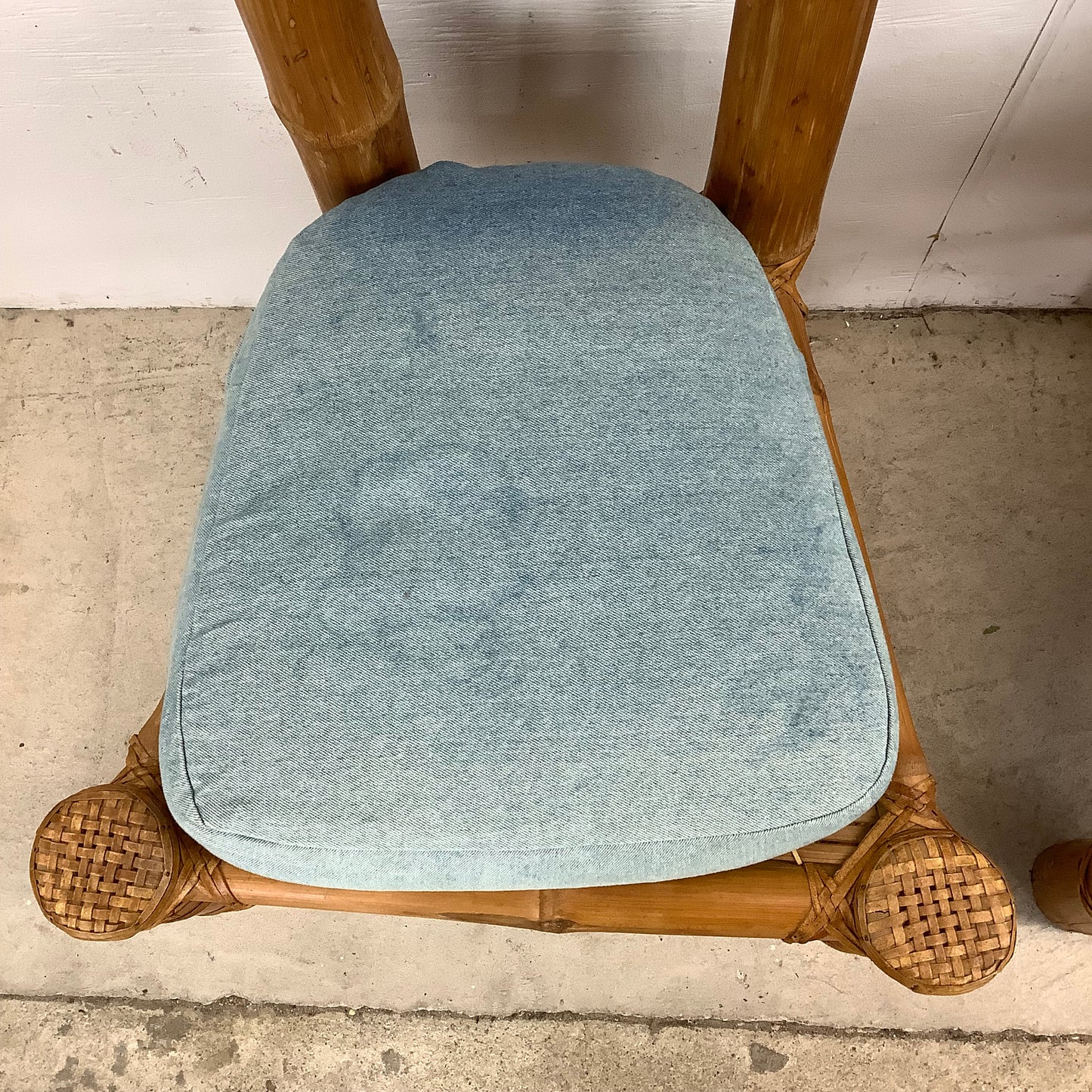 Pair Tall Boho Modern Bamboo Chairs