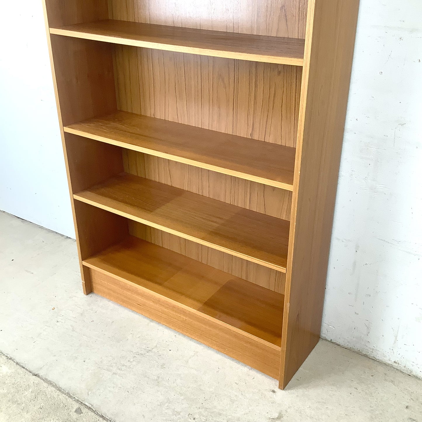 Scandinavian Modern Style Teak Bookcase | Open Display Shelving Cabinet