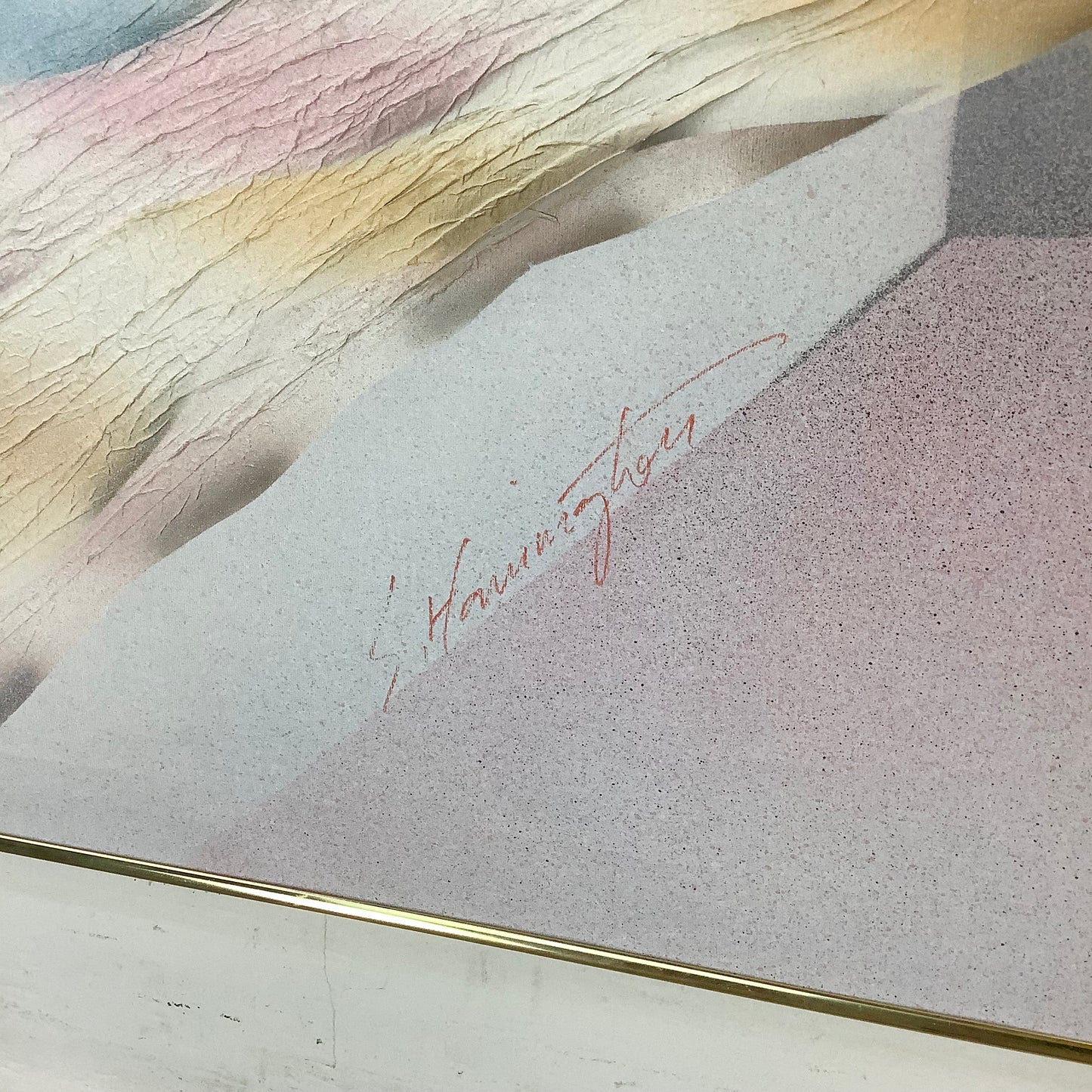 Large Vintage Abstract Wall Art- s. harrington