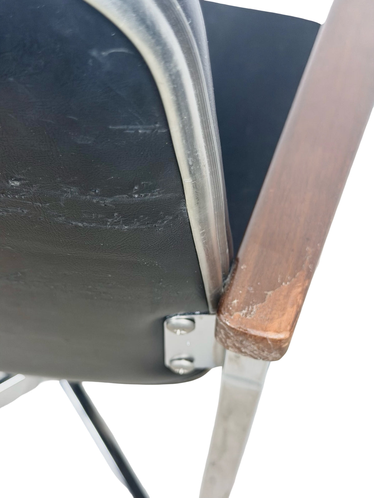 Vintage United Chair Co. Mid-Century Chrome Swivel Office Chair