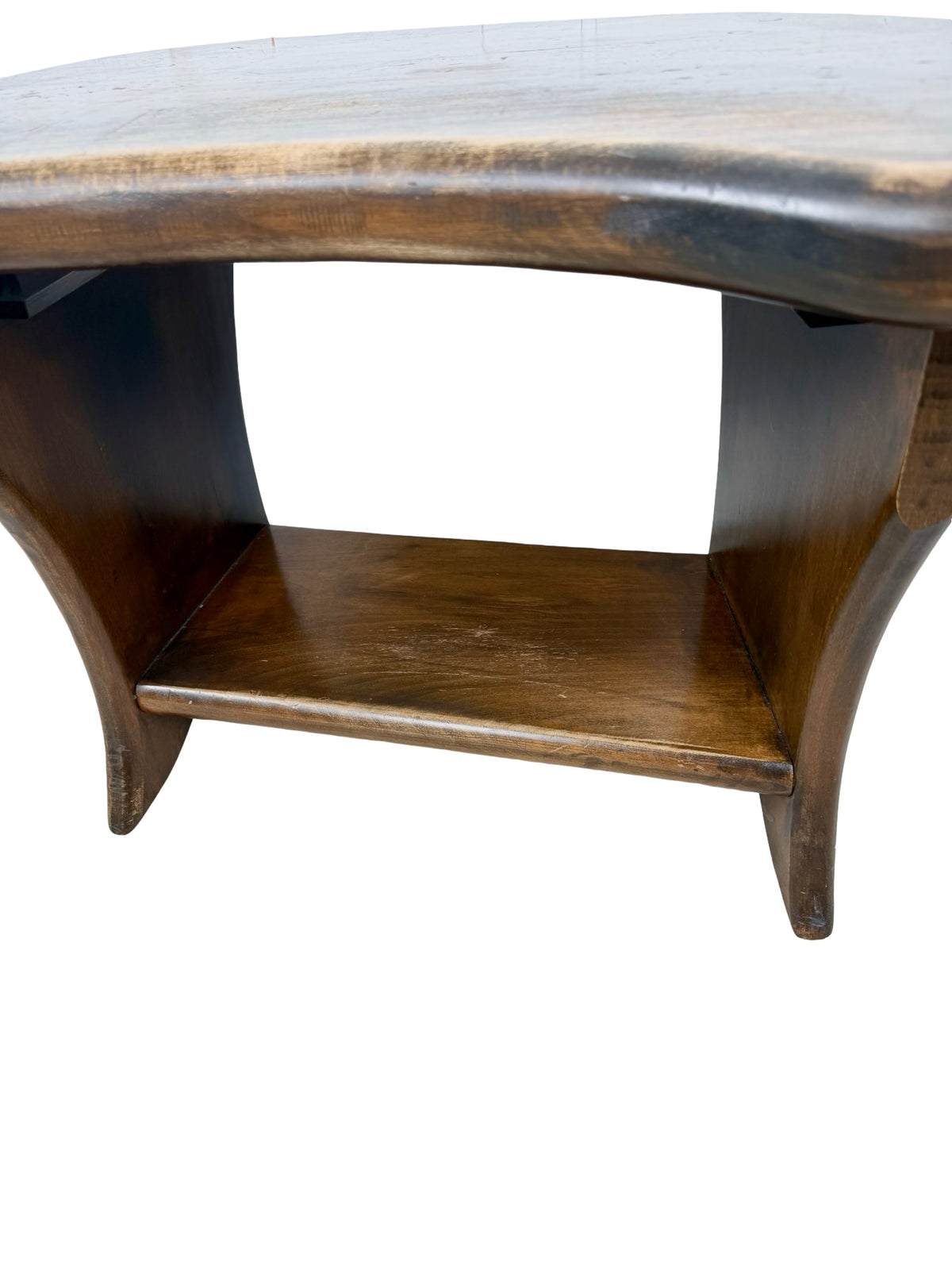 Vintage Folk Art Wooden Whale Shaped Coffee Table