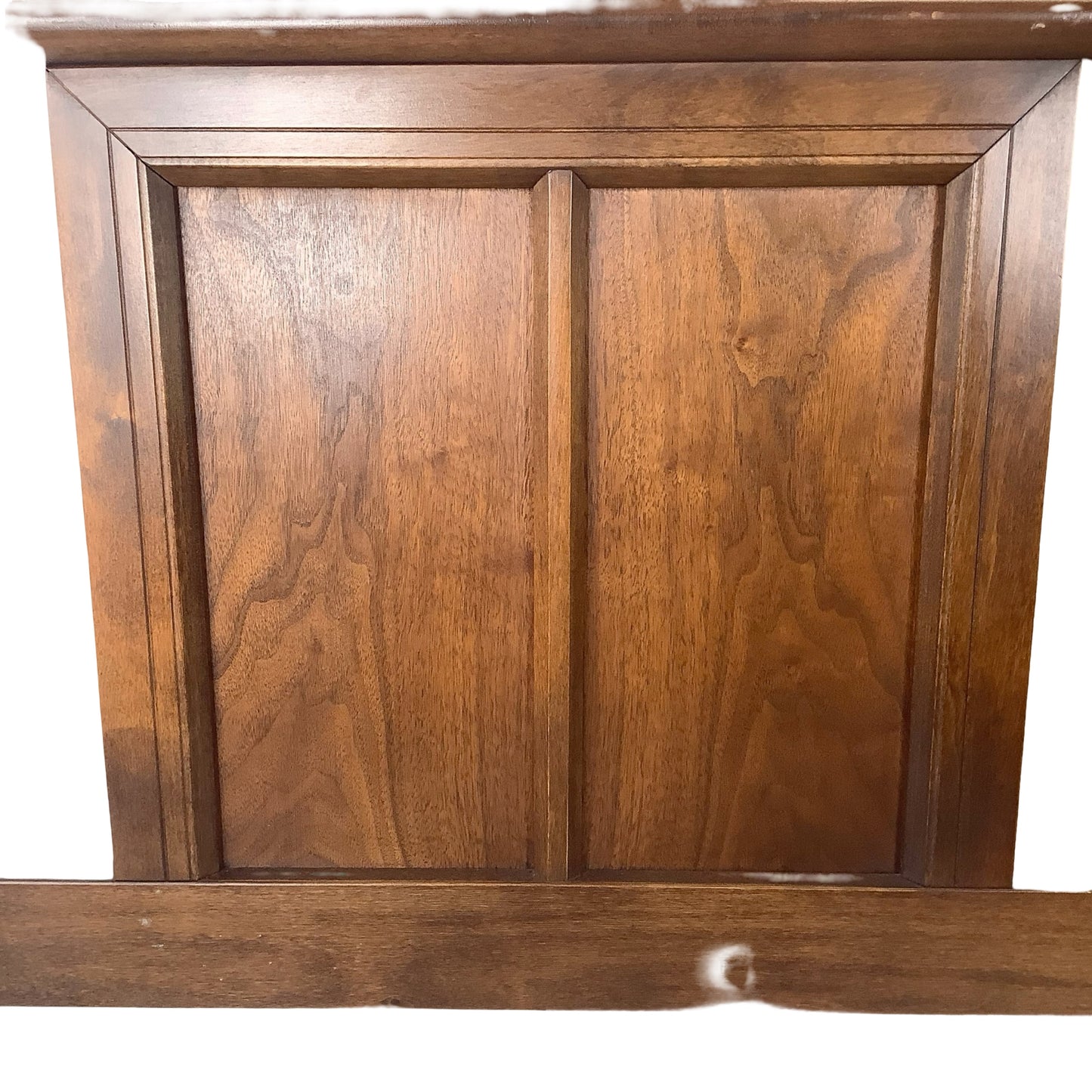 Mid-Century Modern Walnut Headboard | Vintage Full/Queen | Woven Panel Design
