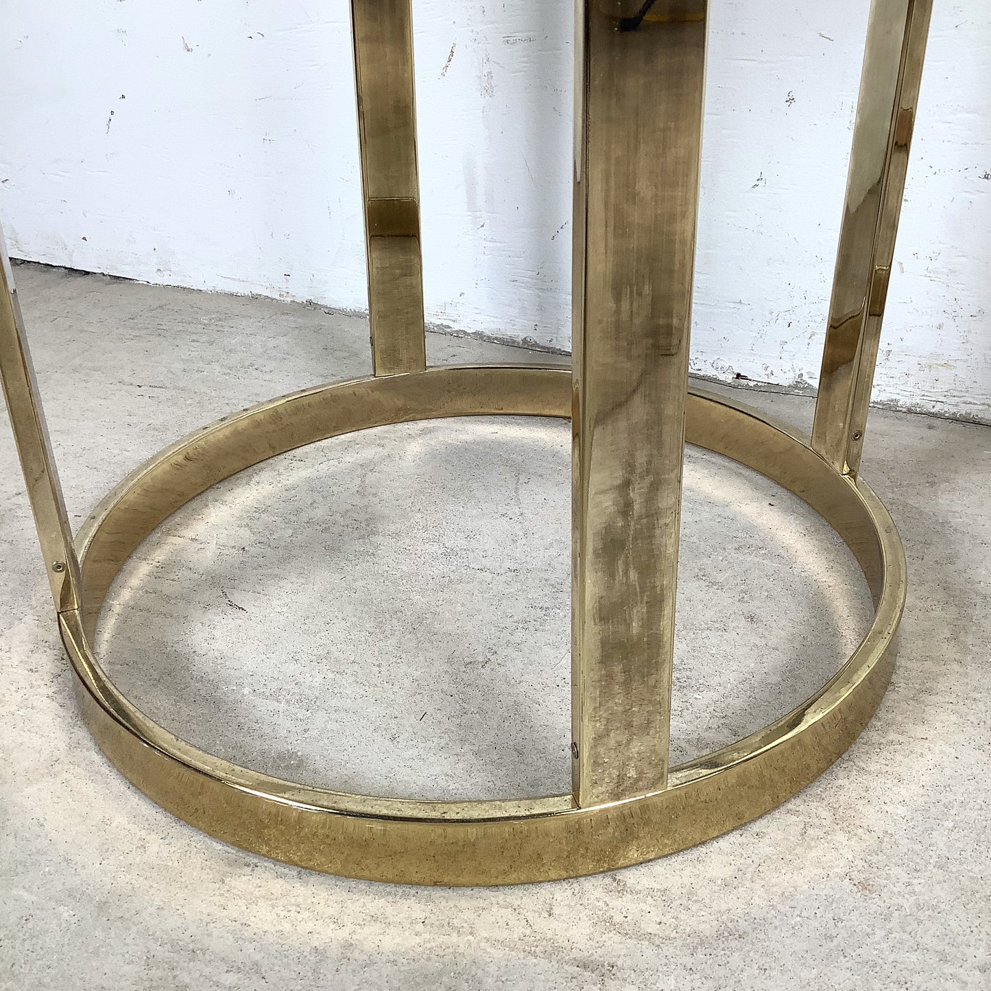 Pair of Vintage Brass and Glass Side Tables