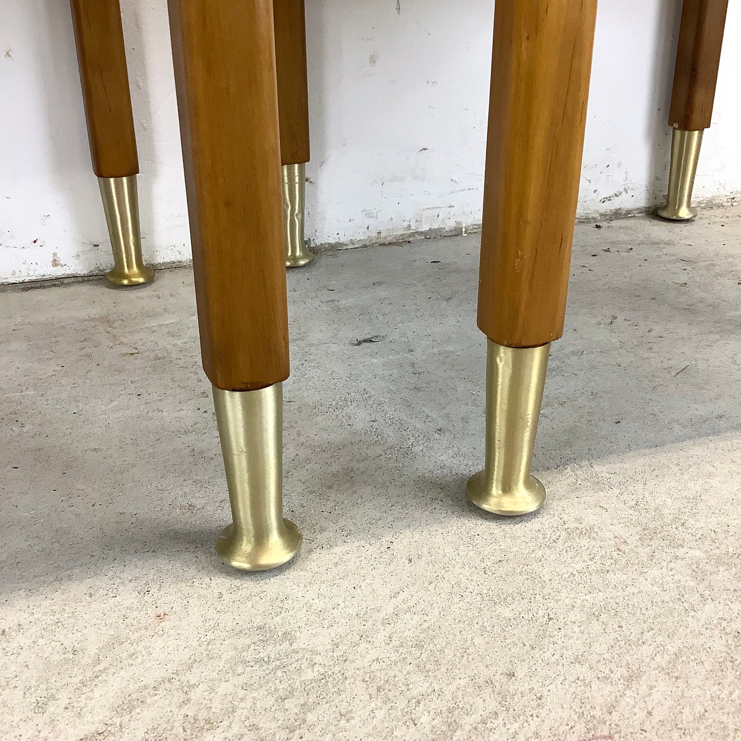 Mid-Century Modern Walnut Nesting Tables with Black Tops