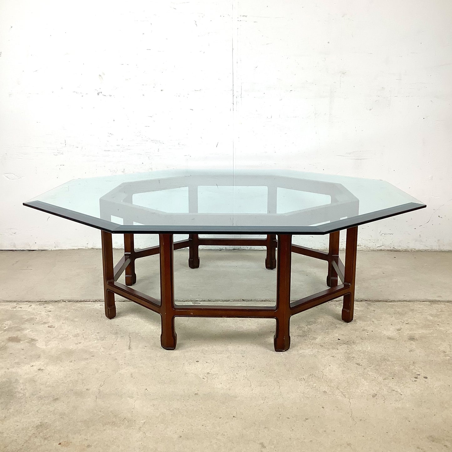 Vintage Modern Octagonal Glass Coffee Table