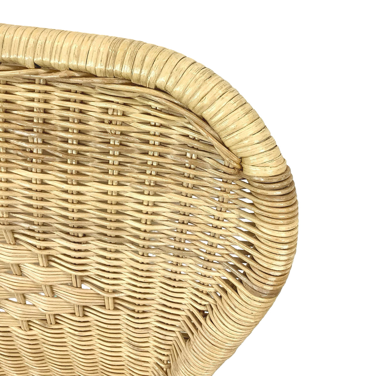 Vintage Woven Wicker & Rattan Side Chair with Cushion