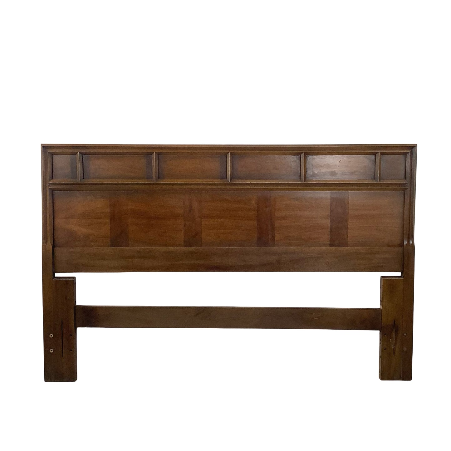 Mid-Century Modern Walnut Headboard | Vintage Full/Queen |GeometricDesign