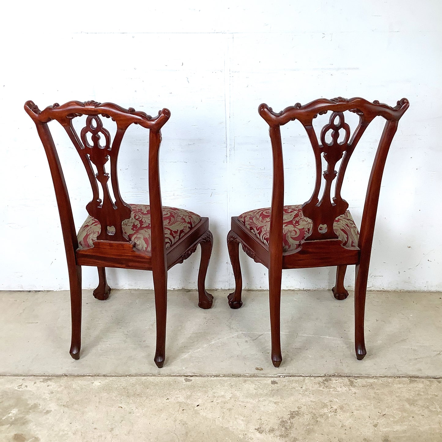 Set of Six Chippendale Style Mahogany Dining Chairs | Carved Splat Backs | Ball-and-Claw Feet