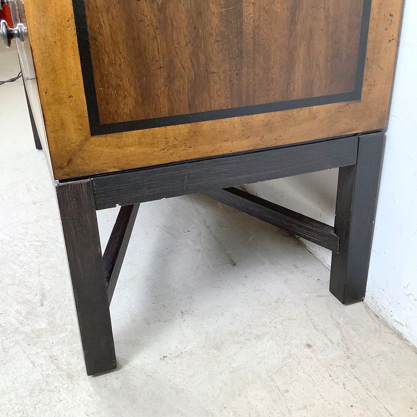 Transitional Two-Drawer Dresser With X Base