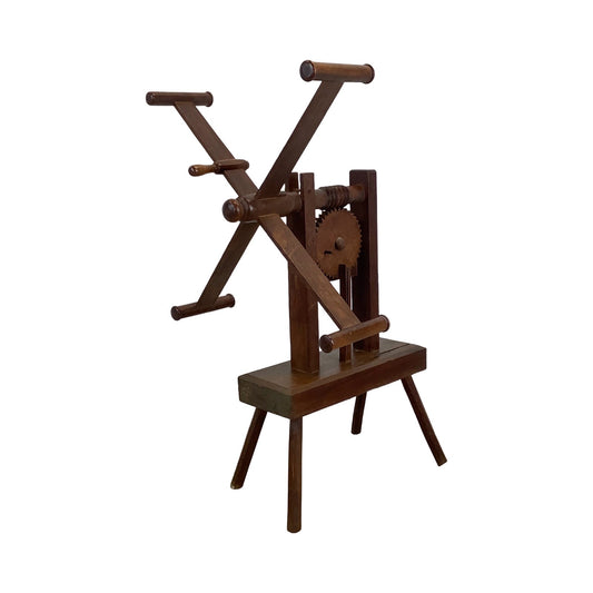 Vintage Wooden Yarn Winder – Functional Folk Sculpture