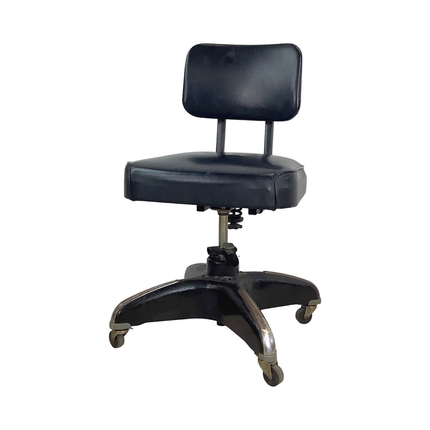 Vintage Industrial Tanker Chair With Four-Prong Wheeled Base