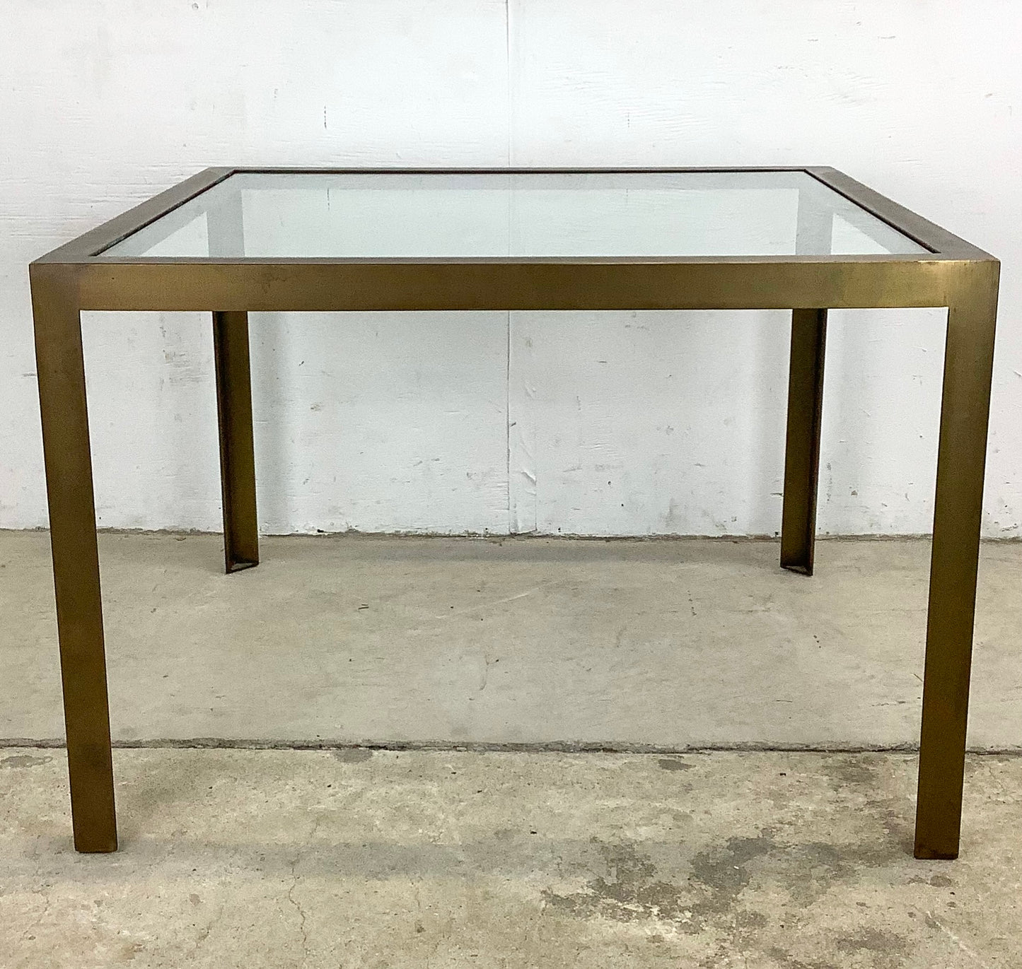 Tall Vintage Modern Glass Top Coffee Table