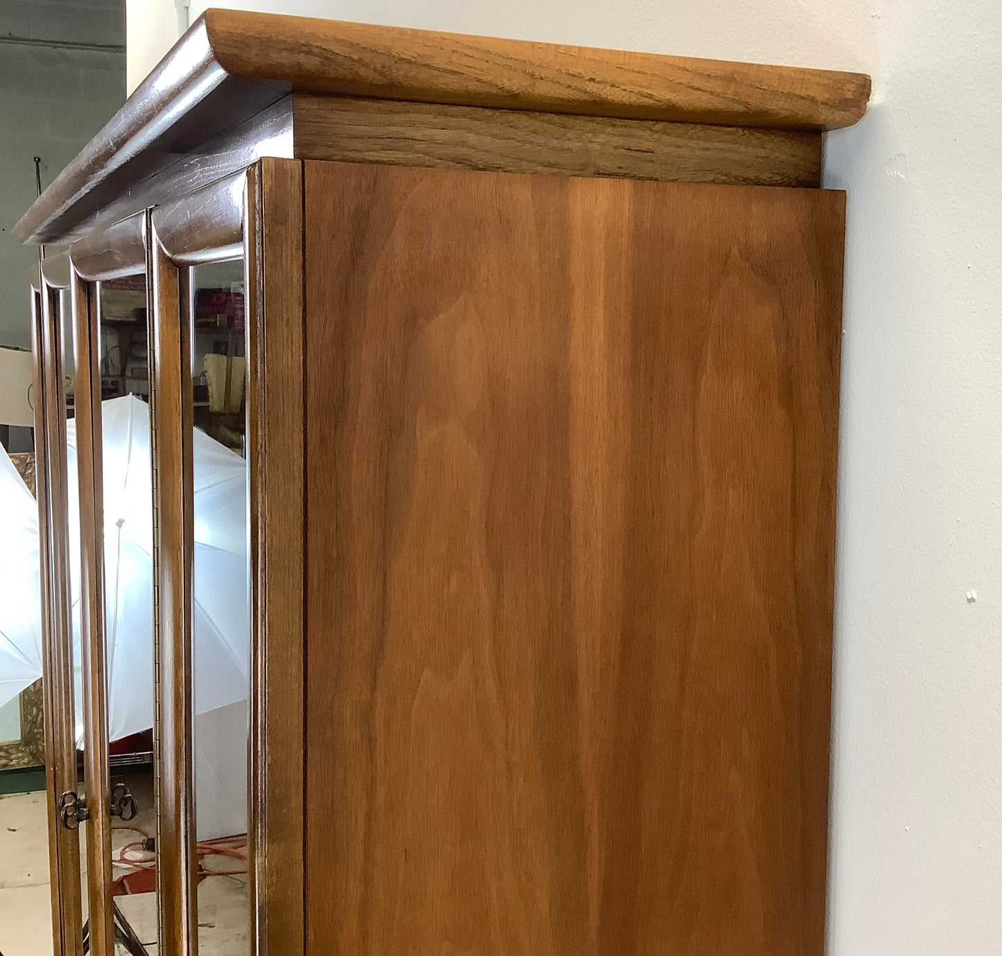 Mid-Century Walnut Sideboard With China Cabinet by Young Manufacturing