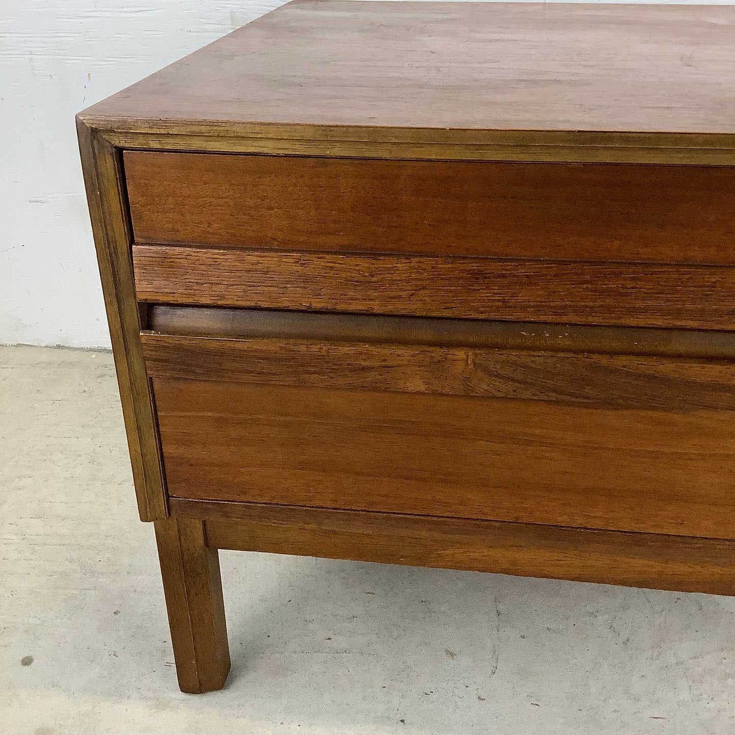 Spacious Mid-Century Walnut Square End Table