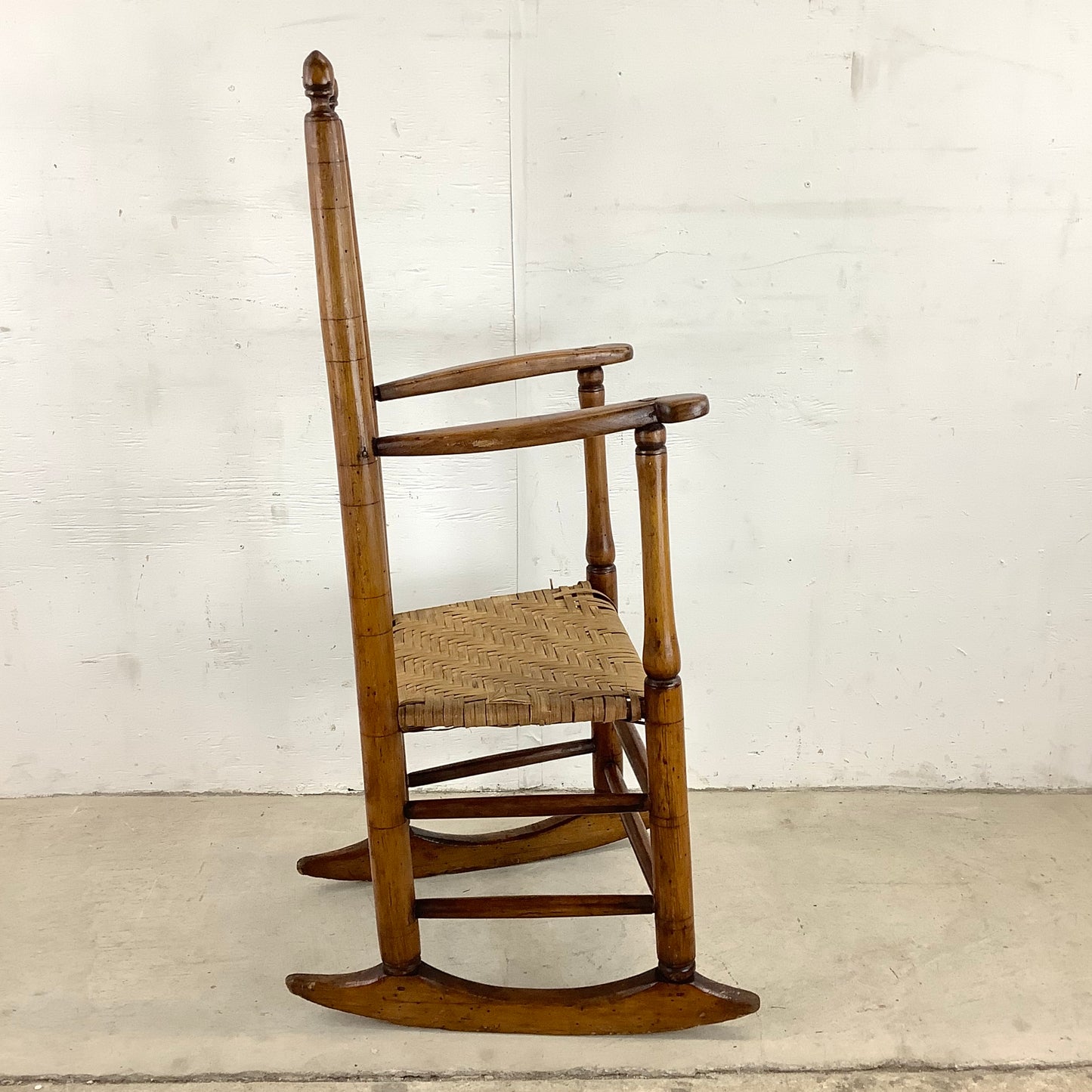 Vintage Antique Rush Seat Child Rocking Chair