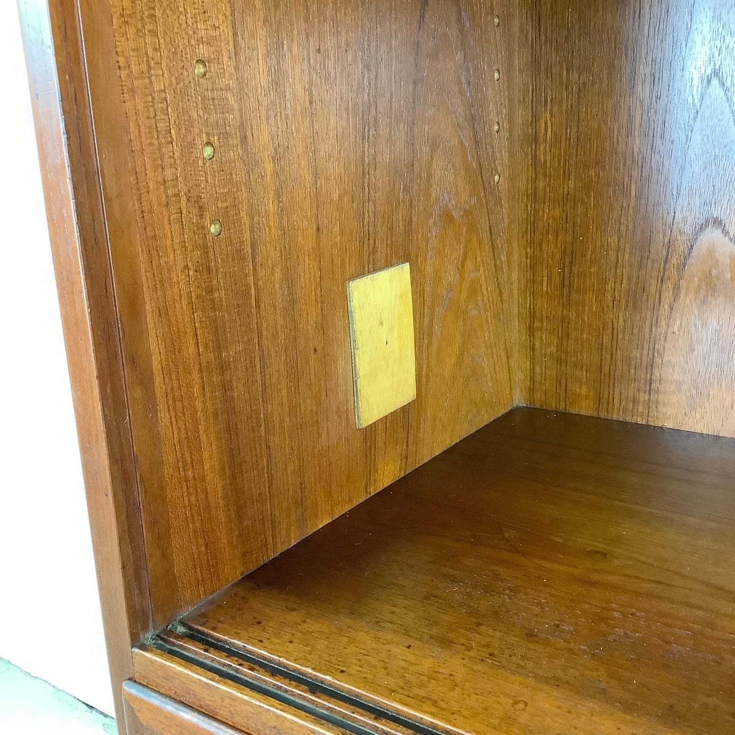 Mid-Century Glass Front Teak Display Cabinet