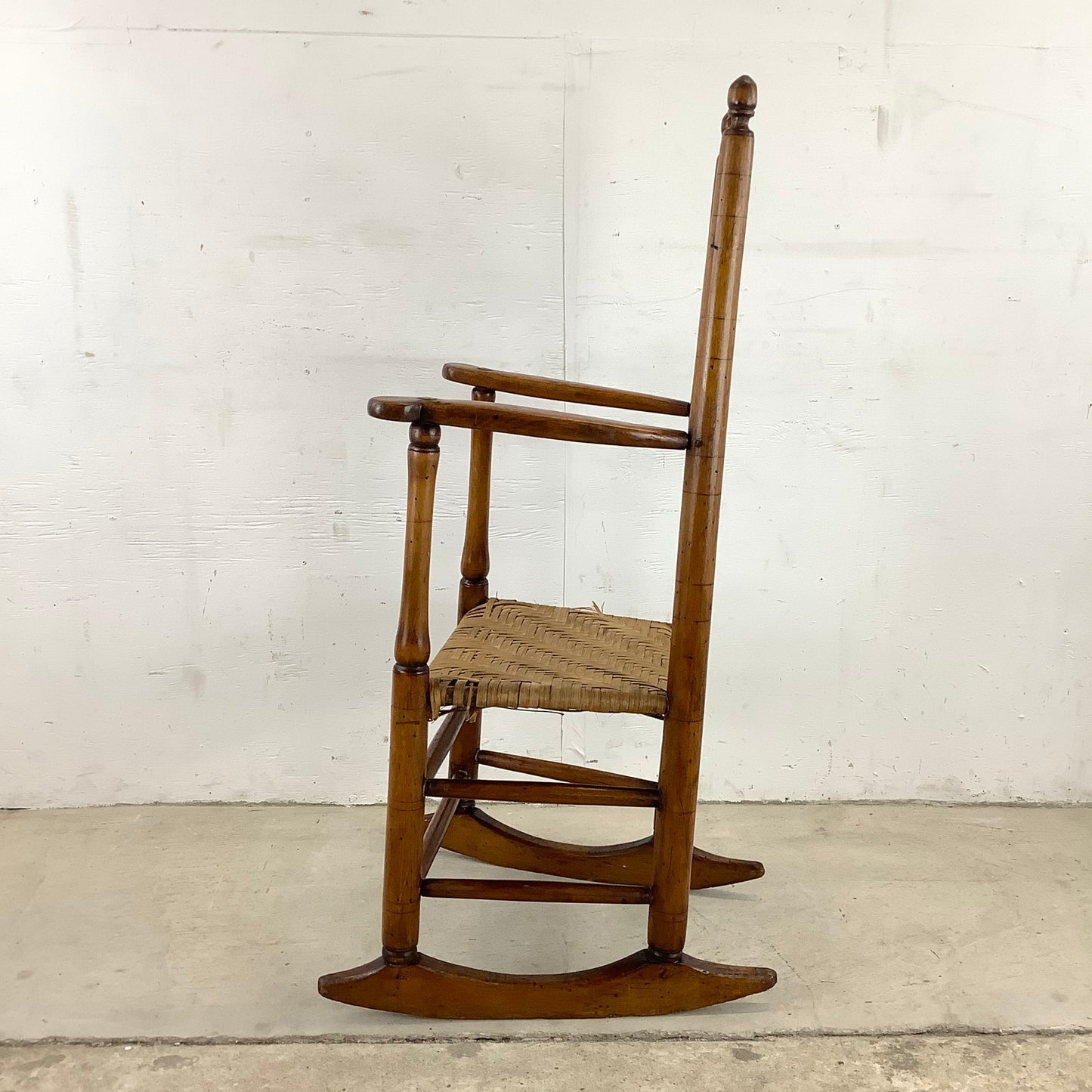 Vintage Antique Rush Seat Child Rocking Chair