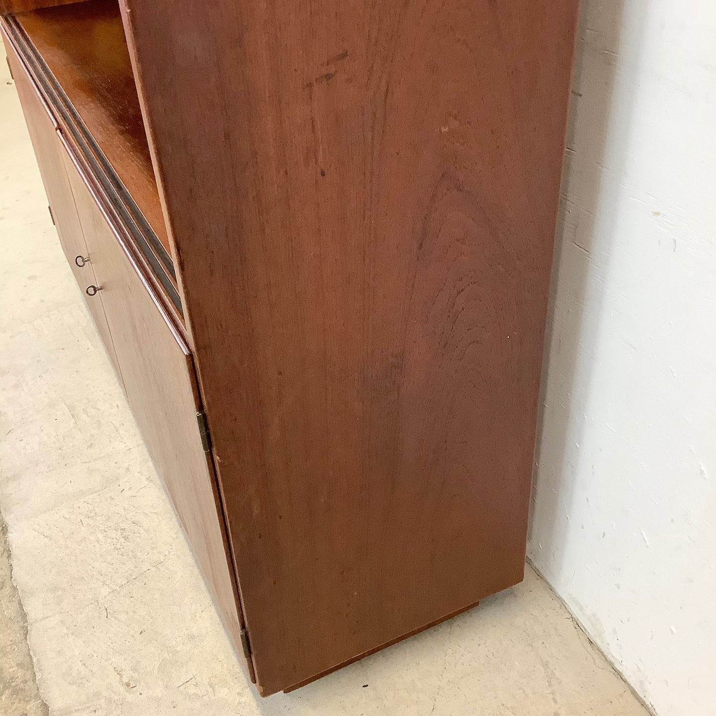 Mid-Century Glass Front Teak Display Cabinet